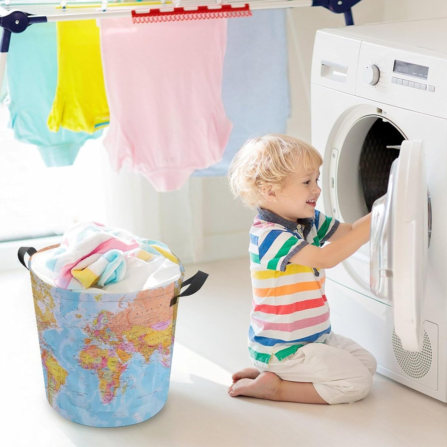 World Map Laundry Hamper