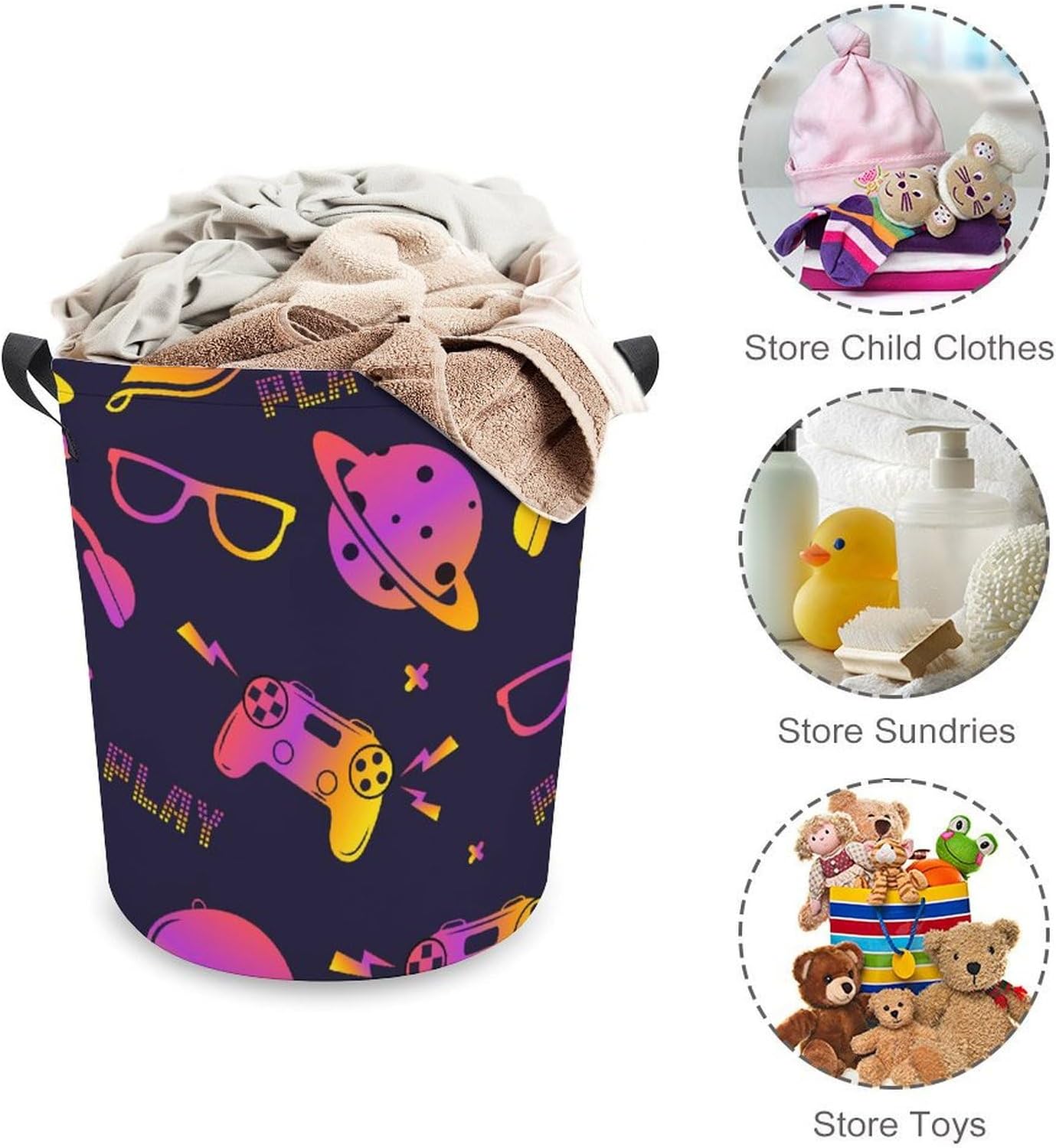 Seamless Play Pattern Laundry Hamper