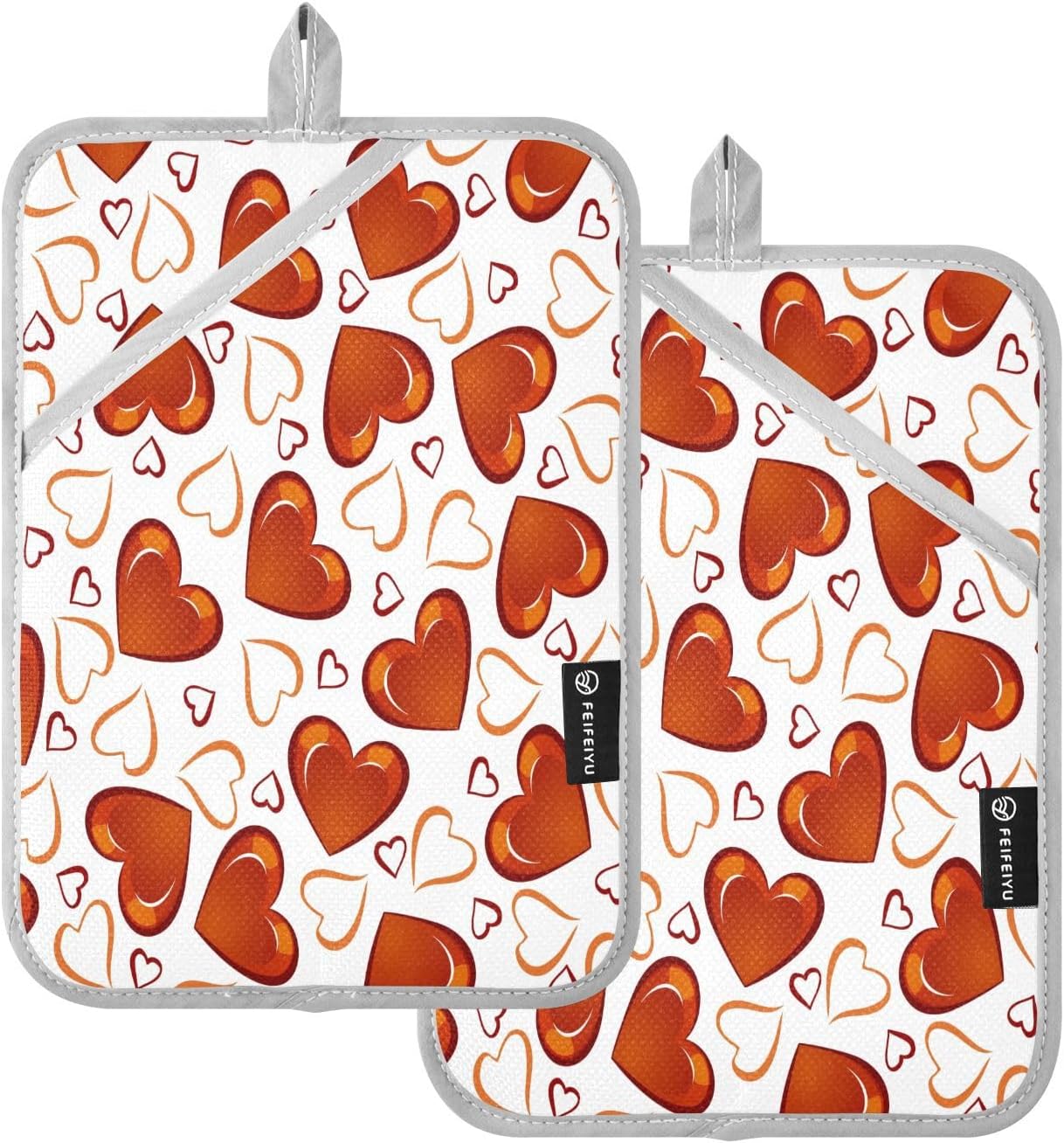 KCldeci Red Hearts Pot Holder Set