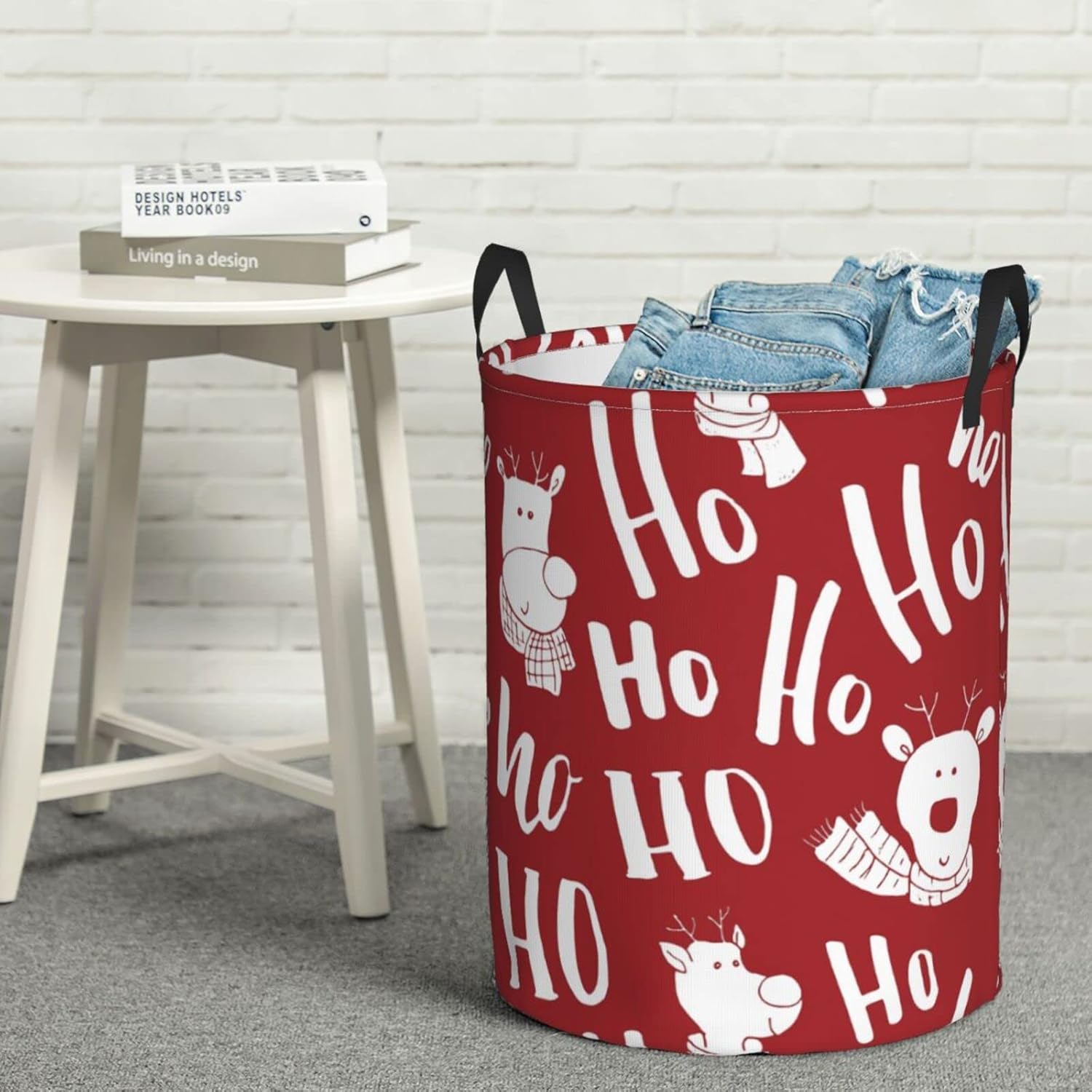 AFHYZY Christmas Laundry Hamper Collapsible with Handles for Bedside Storage