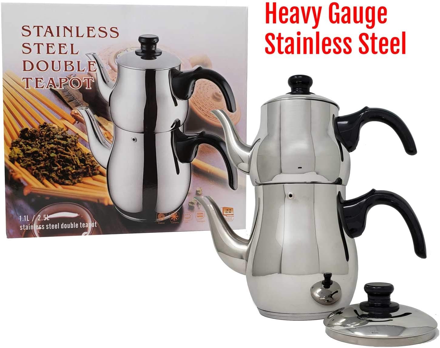 LavoHome Turkish Double Tea Kettle 11L