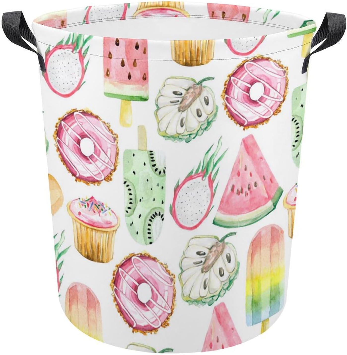 MEIKKO Summer Watercolor Ice Cream Laundry Hamper