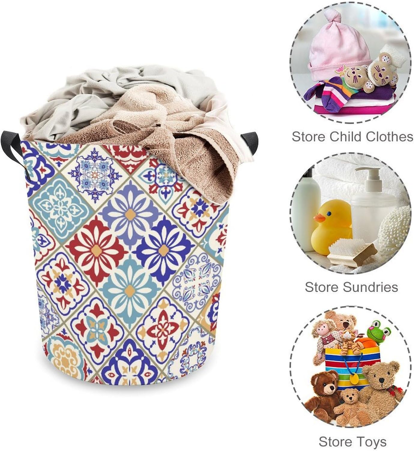 Colorful Patchwork Laundry Basket