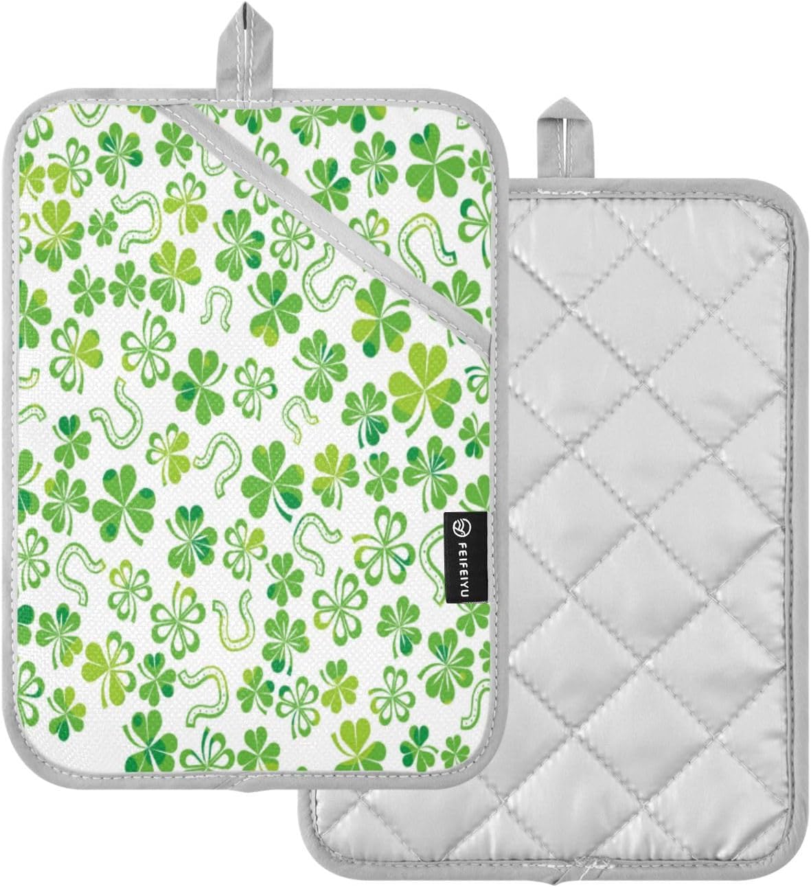 KCldeci Green Shamrock 2-Pack Heat-Resistant Potholders