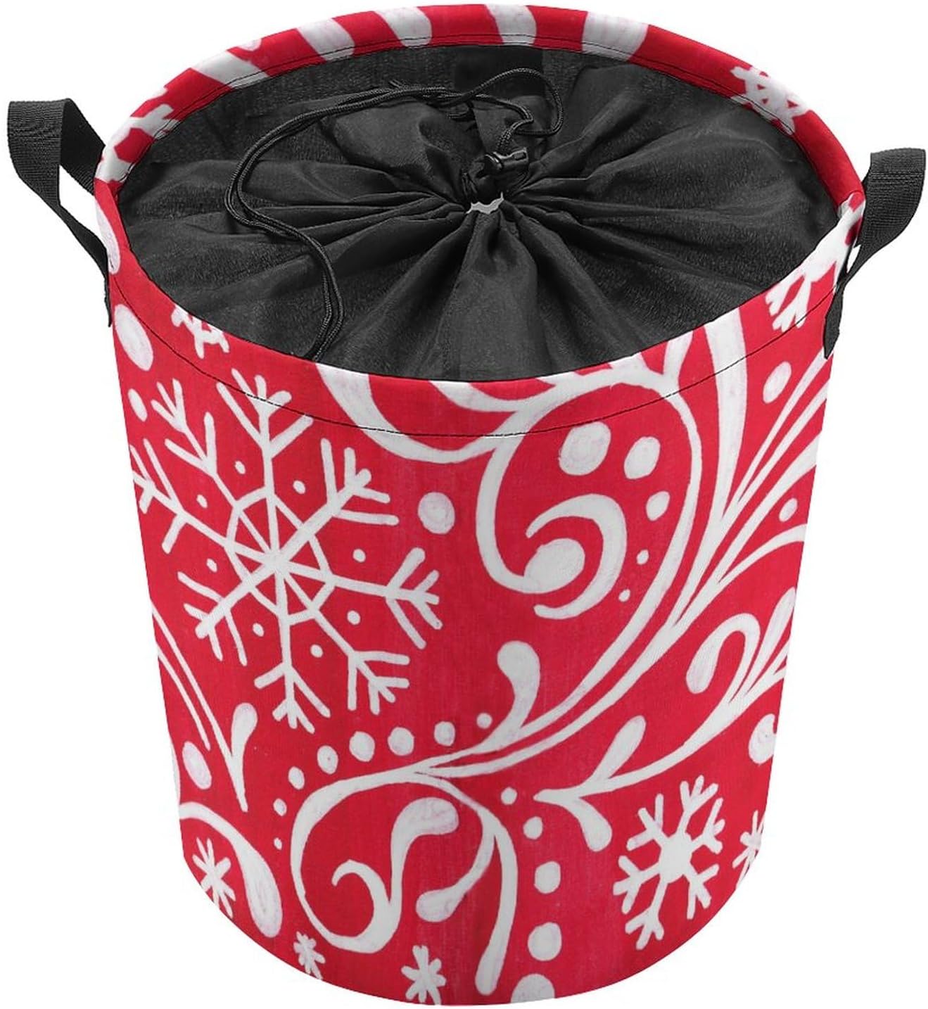 Christmas White Snowflakes Laundry Basket