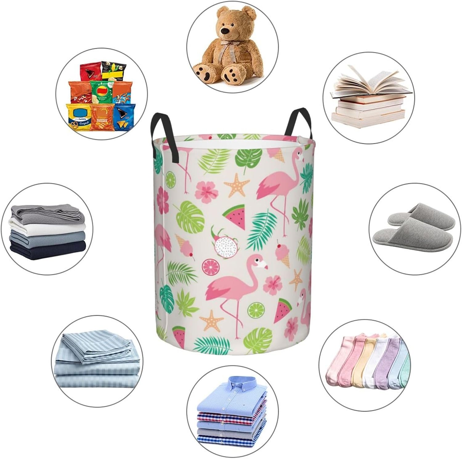 Tropical Animal Fruit Laundry Basket