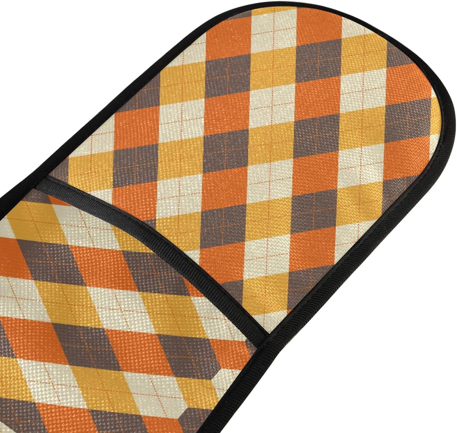 Happy Halloween Argyle Plaid Double Oven Mitts