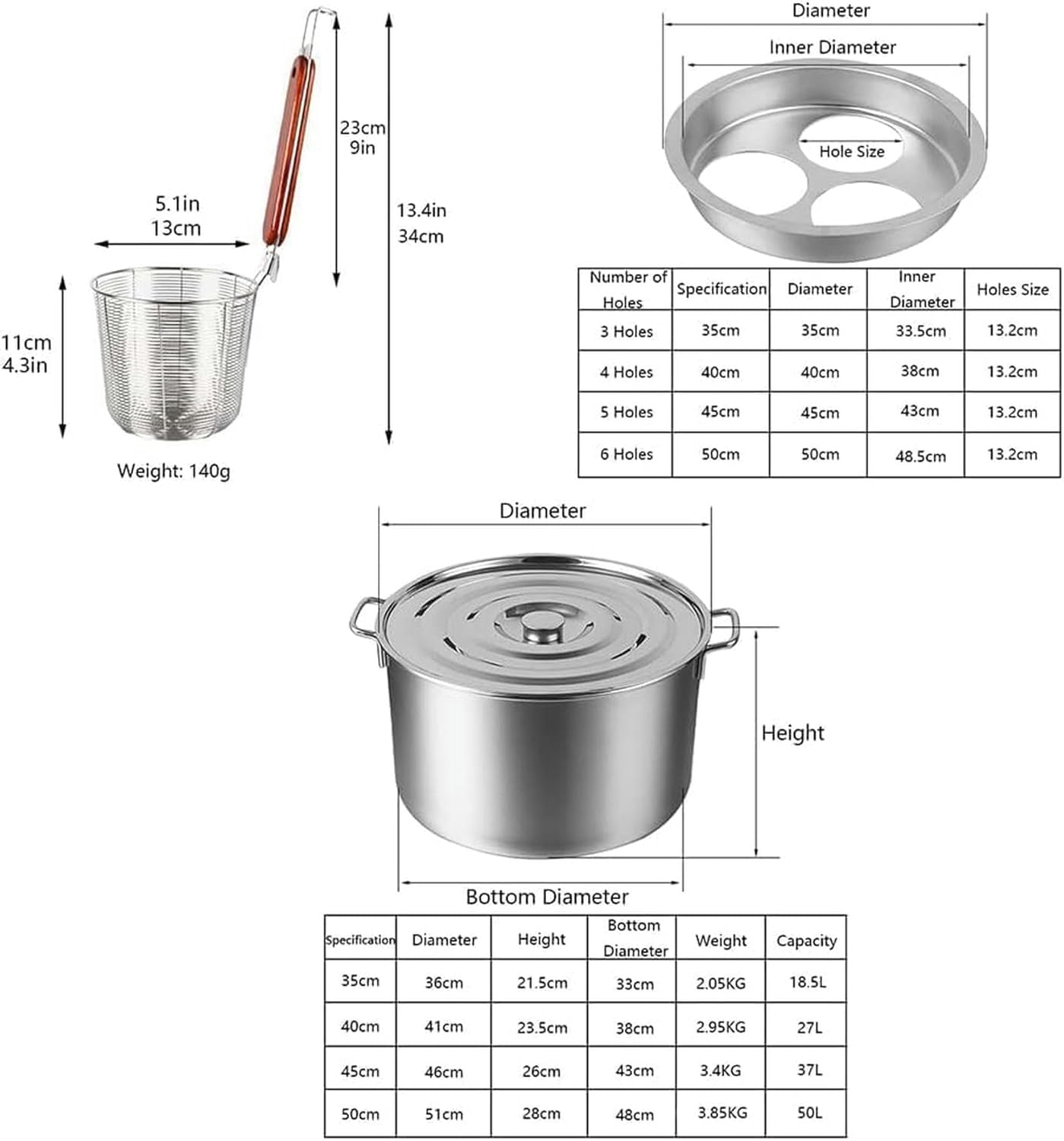 Premium Stainless Steel Pasta Cooker Set with Steamer Basket
