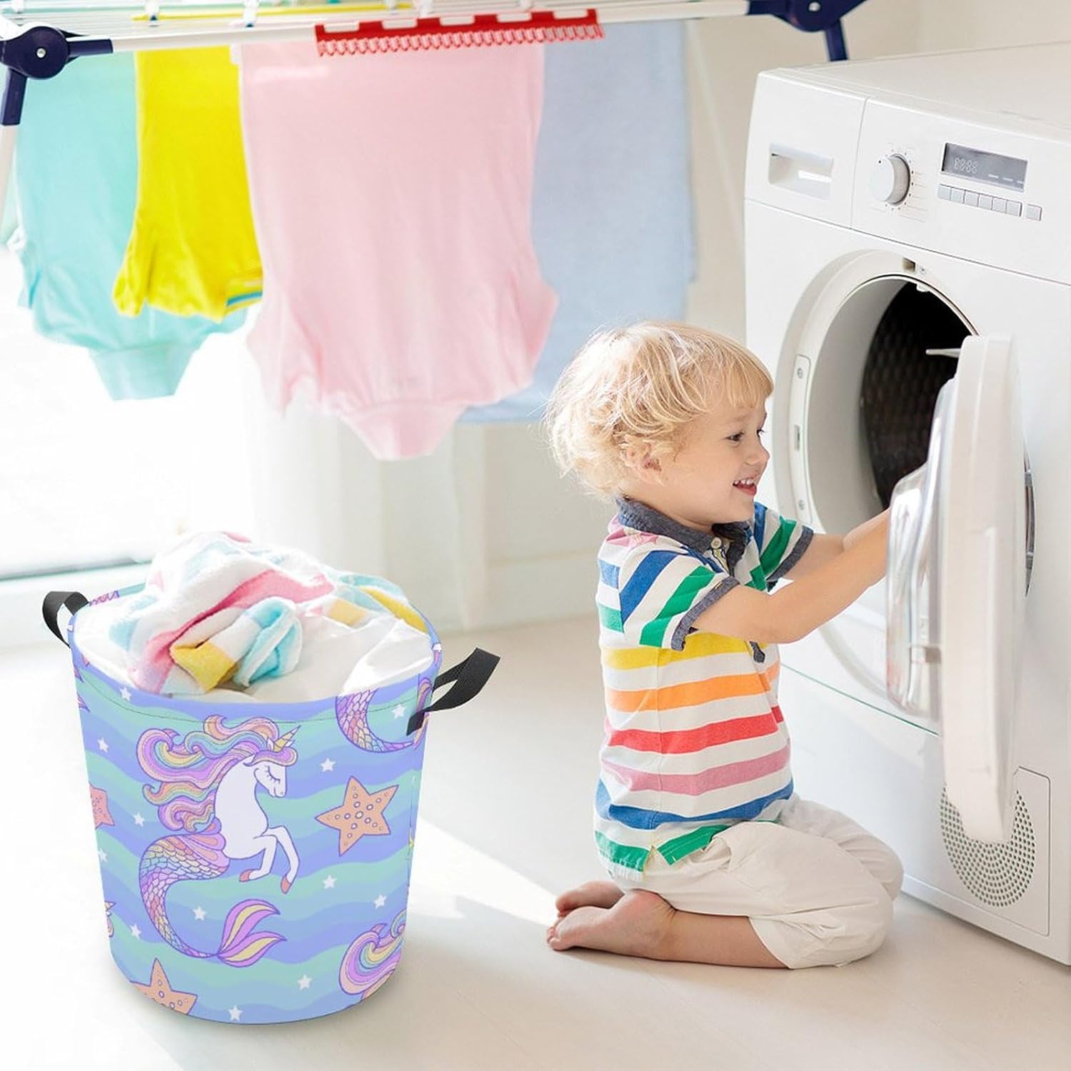 Seahorse Unicorn Starfish Laundry Basket