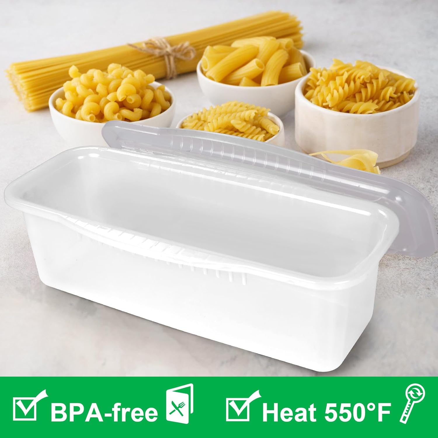 Potahouse Microwave Pasta Cooker with Strainer Lid