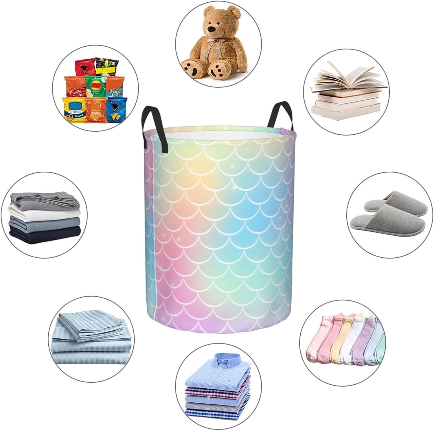 Large Collapsible Laundry Hamper with Handles