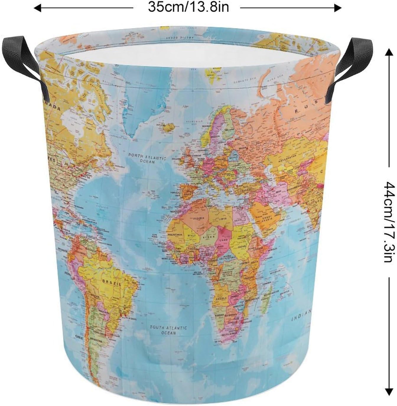 World Map Laundry Hamper