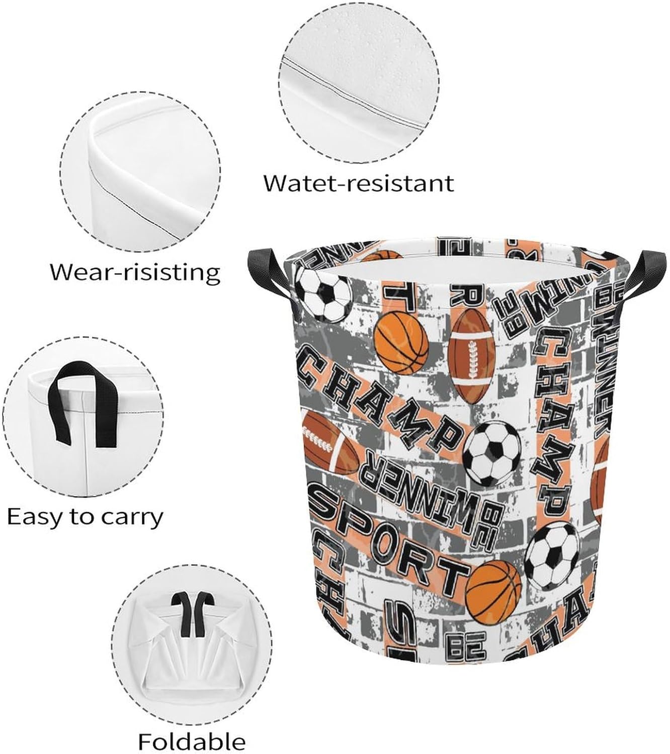 Meiko Sport Balls Laundry Hamper - Durable Storage Solution