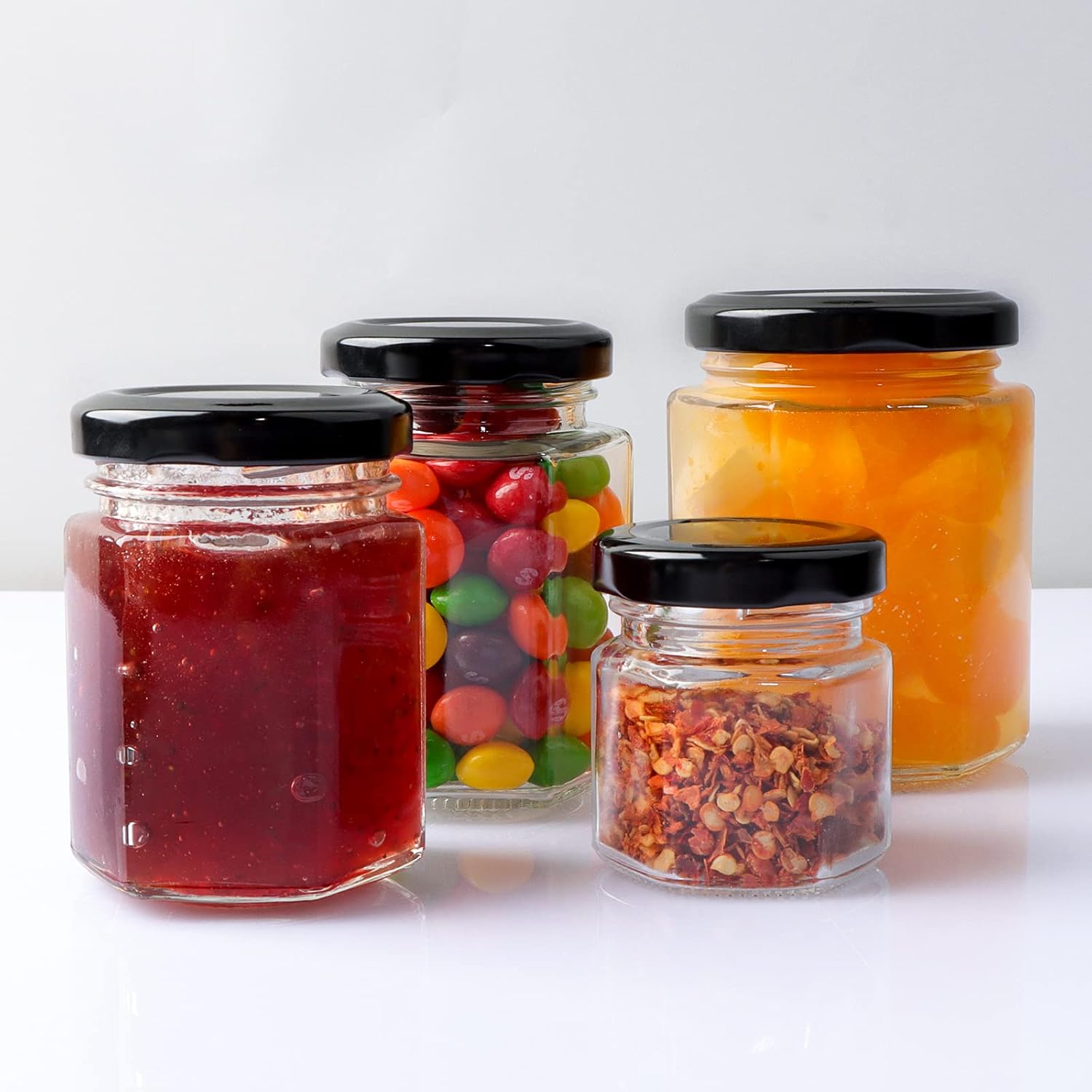 Elegant 15oz Mini Glass Jars for Honey Jam Crafts Gifts