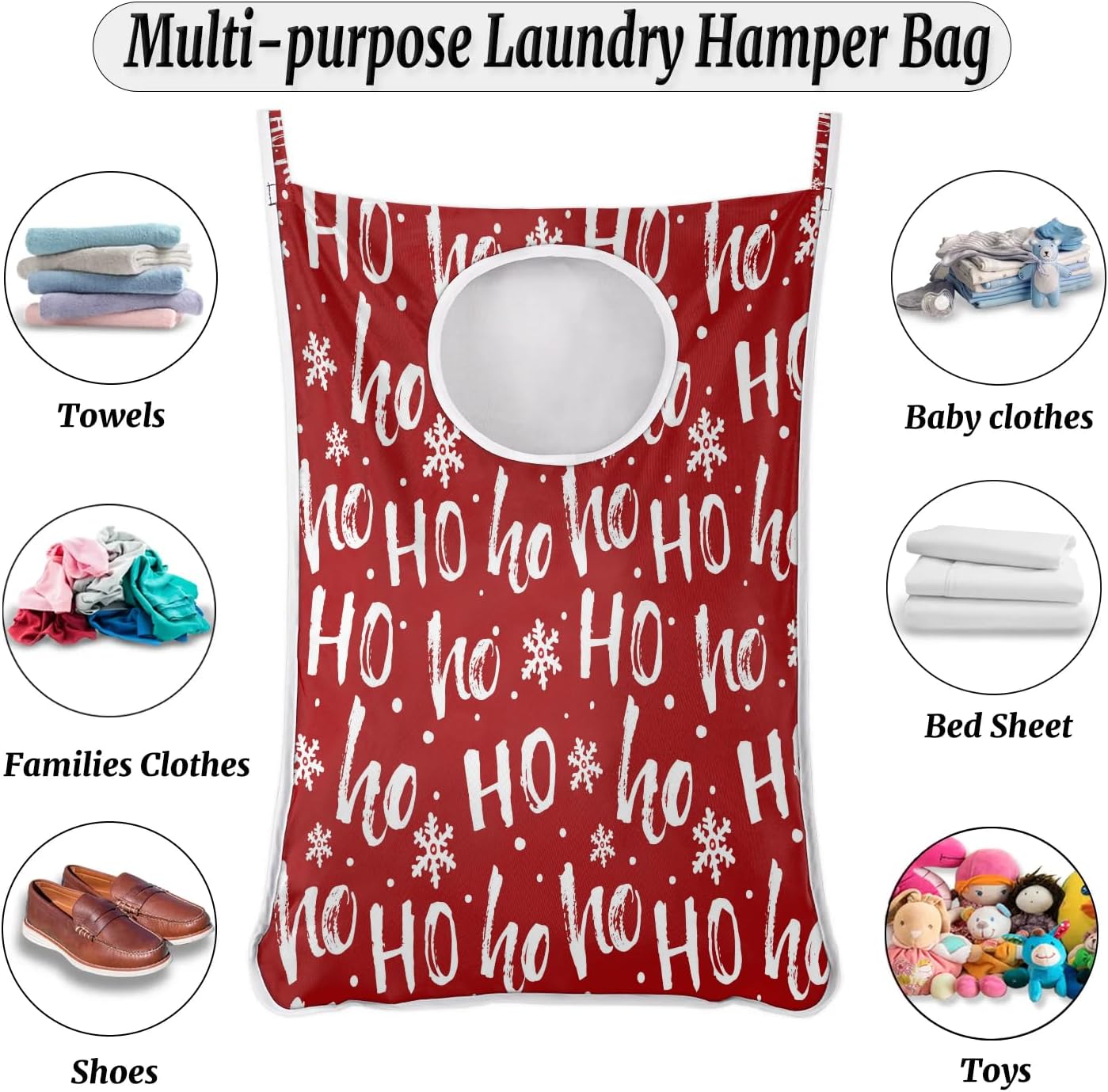 Festive Hanging Laundry Hamper for Space-Saving Storage