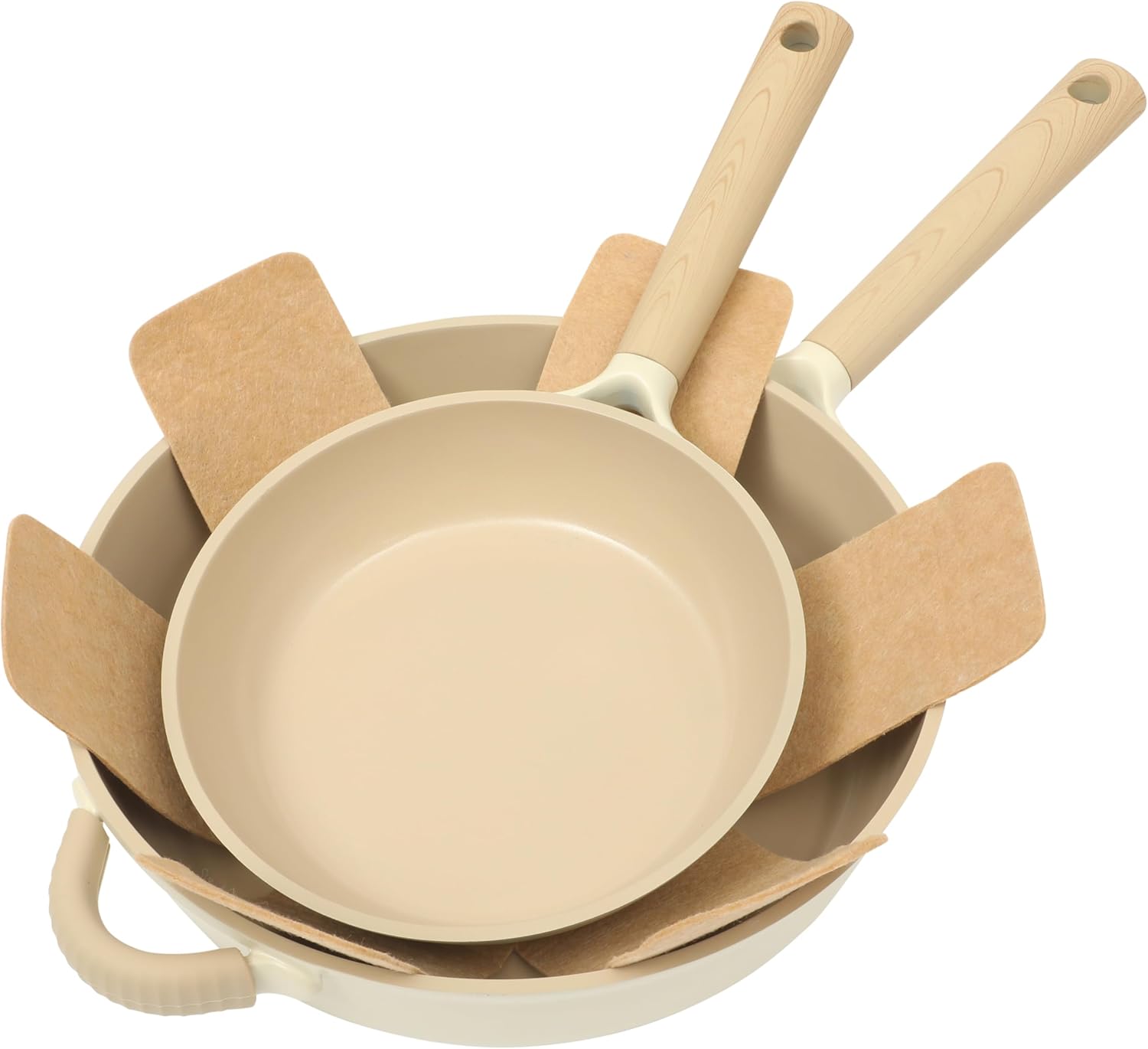 Gibson Elite Folkstone Ceramics 13-Piece Cookware Set WInduction Safe Linear White Handle