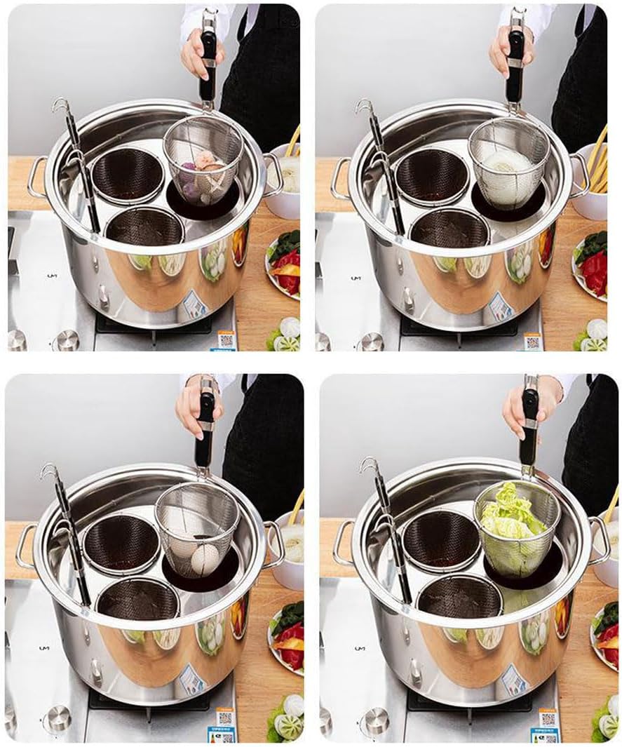 Pasta Cooker with 3 Strainer Baskets Set
