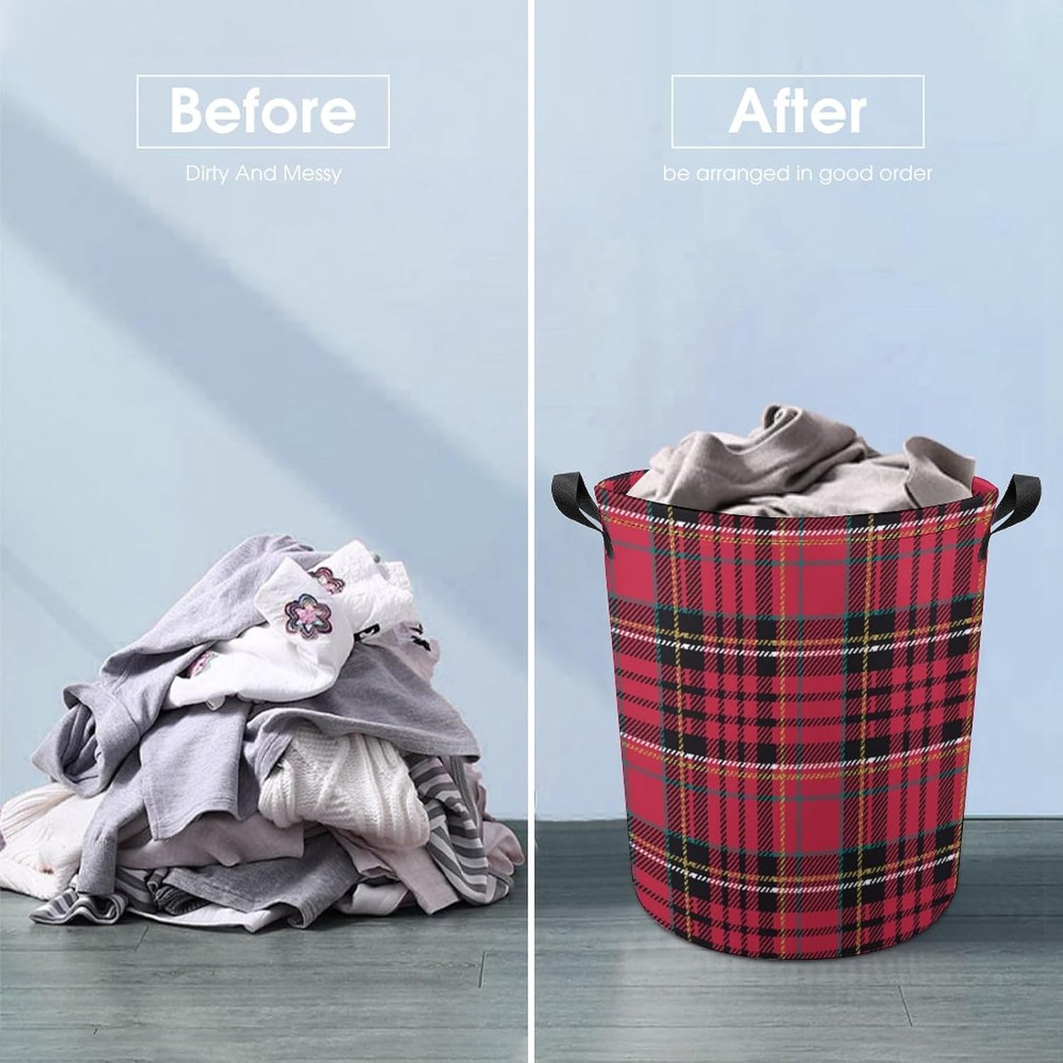 MEIKKO Christmas Plaid Storage Hamper