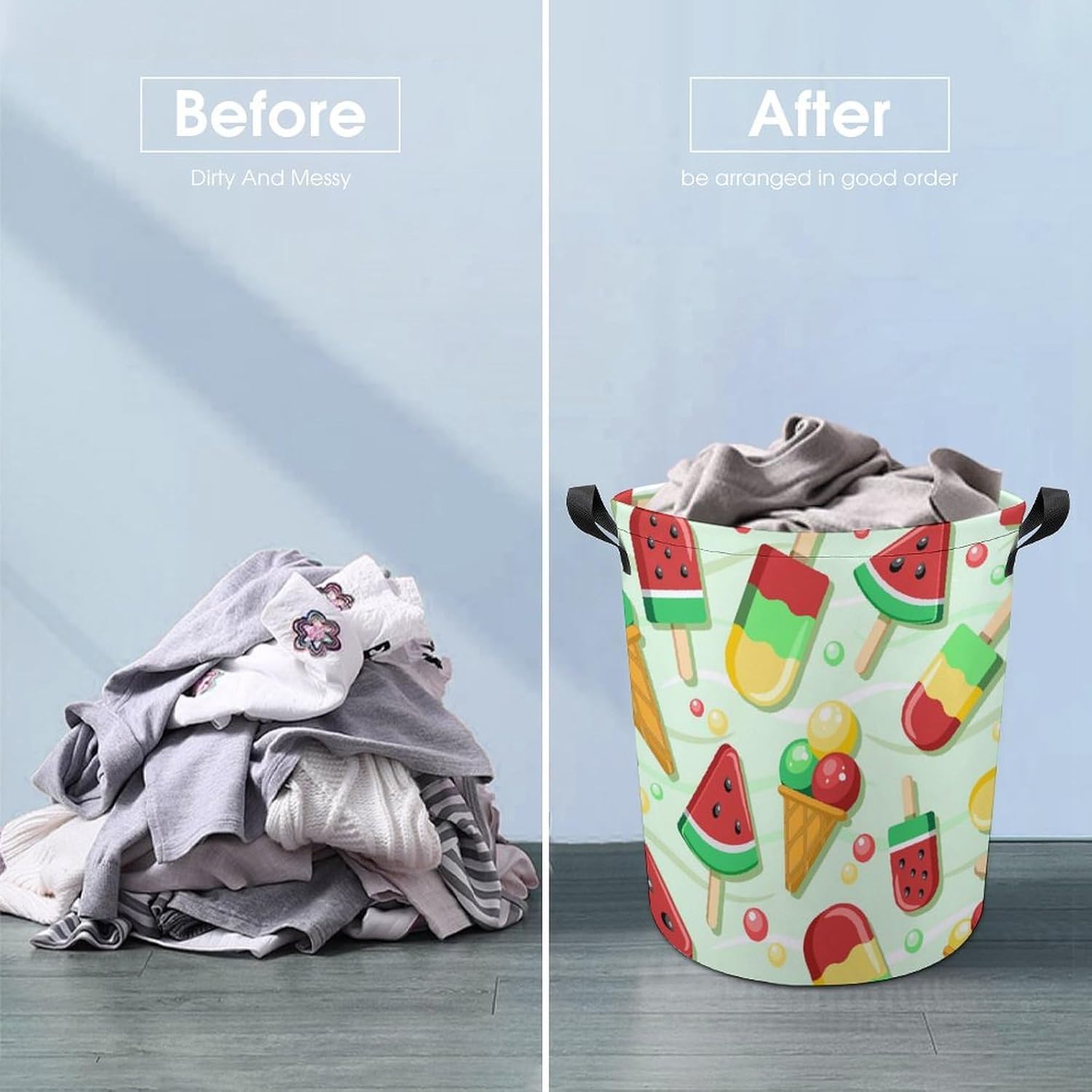 Fresh Fruit Ice Cream Waterproof Laundry Hamper