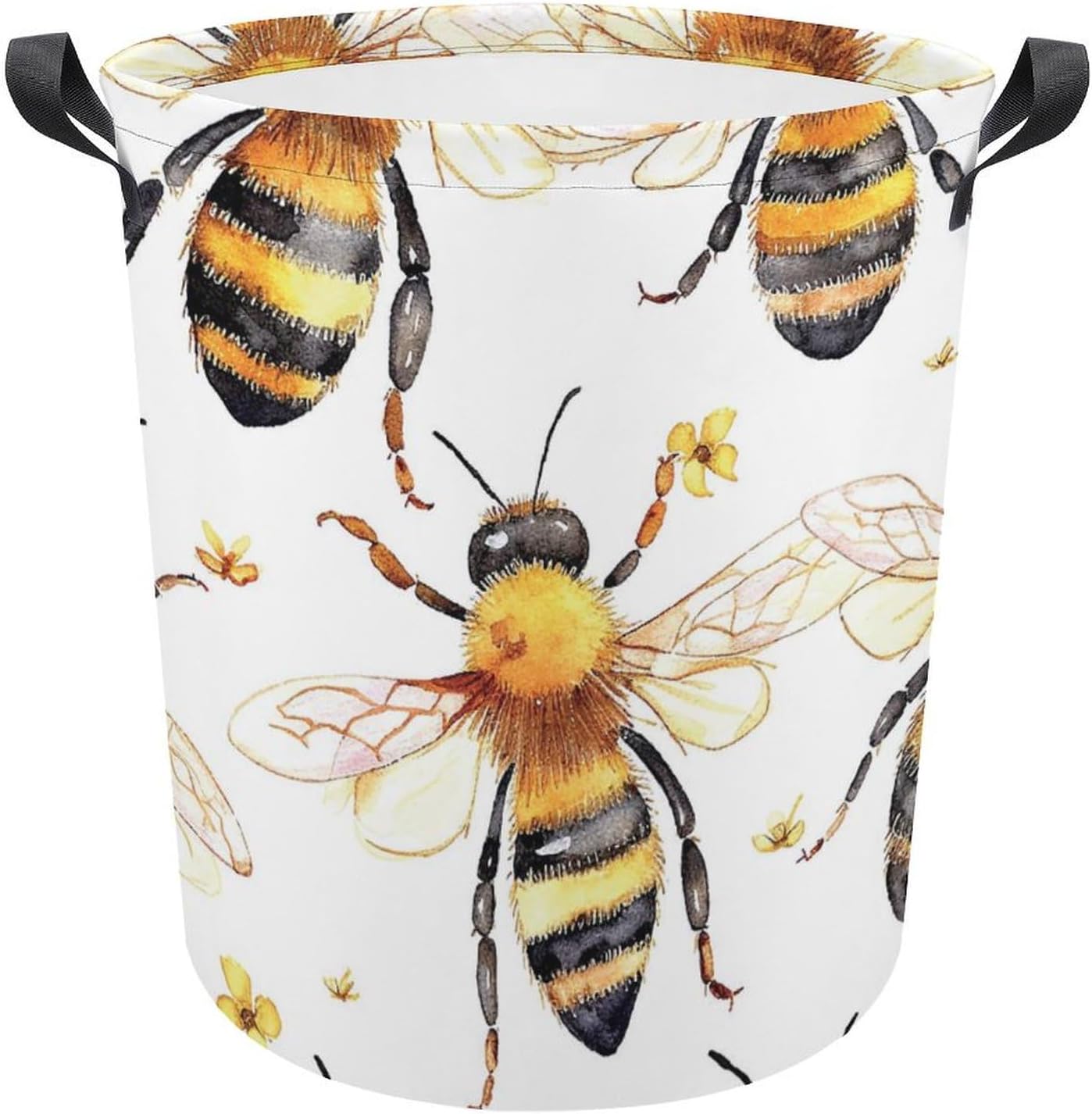 Compact Waterproof and Multi-Functional Laundry Hamper by MEIKKO Bee Pattern