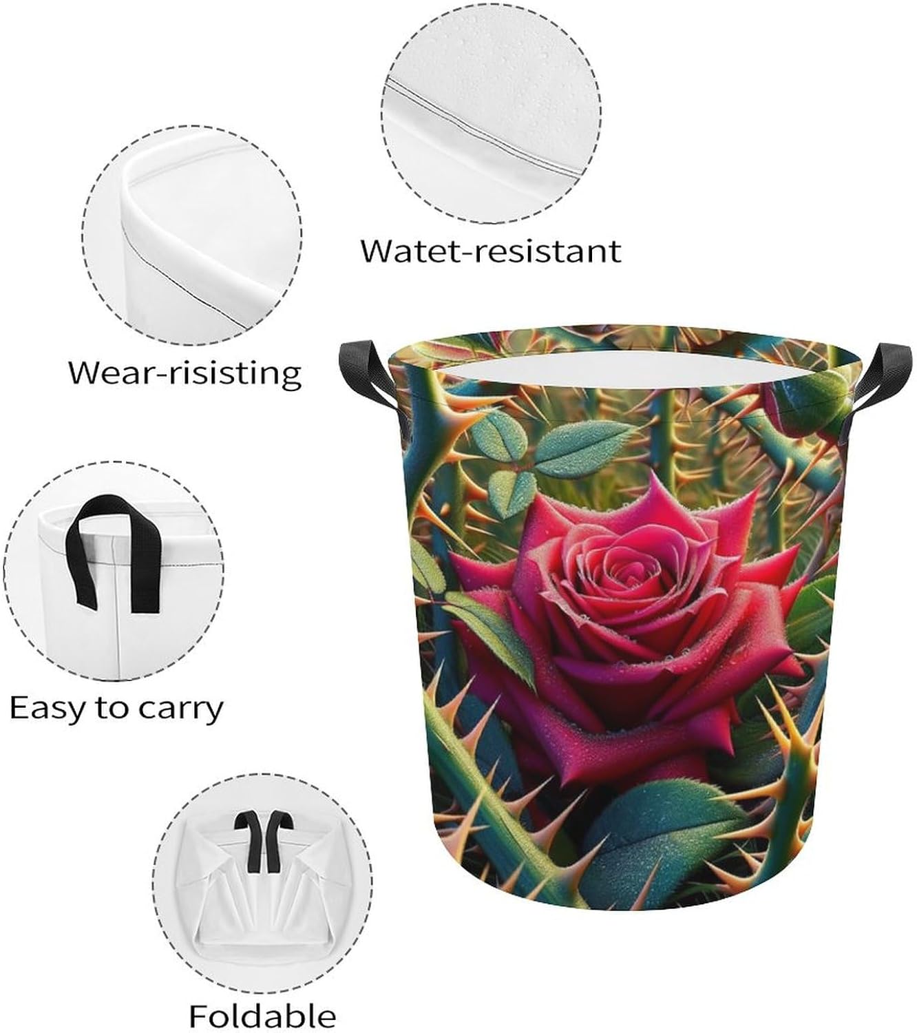 Rose Among Thorns Multi-Functional Laundry Hamper