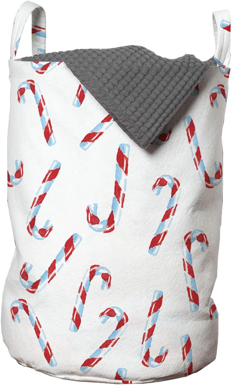 Ambesonne Candy cane laundry bag