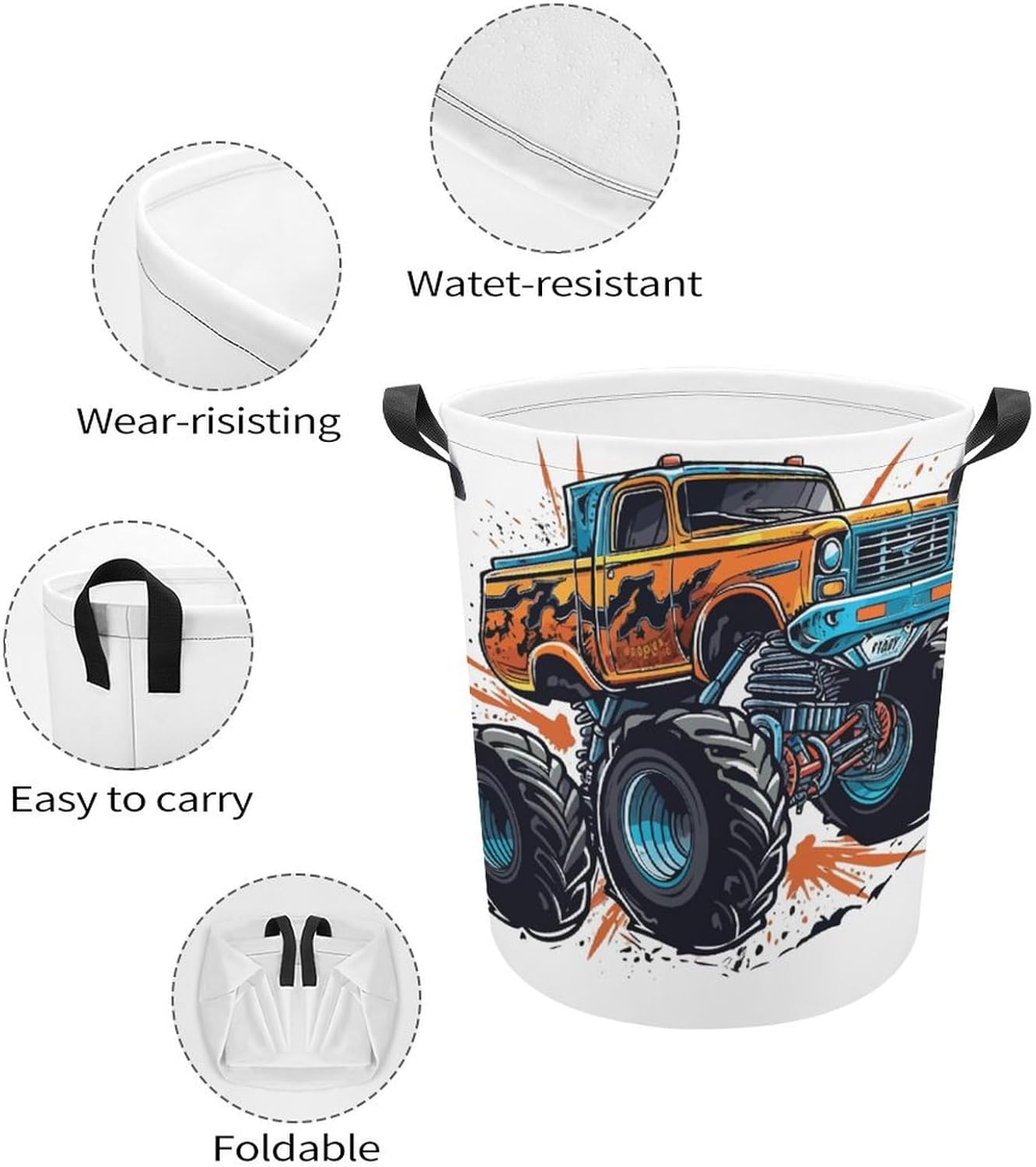 Monster Truck Laundry Hamper