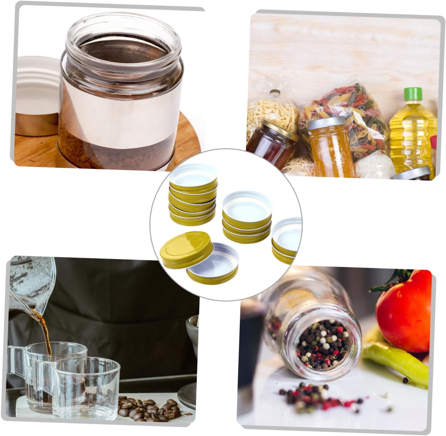 PRETYZOOM 12pcs Mason Jar Lids Canning Lids Wide Mouth