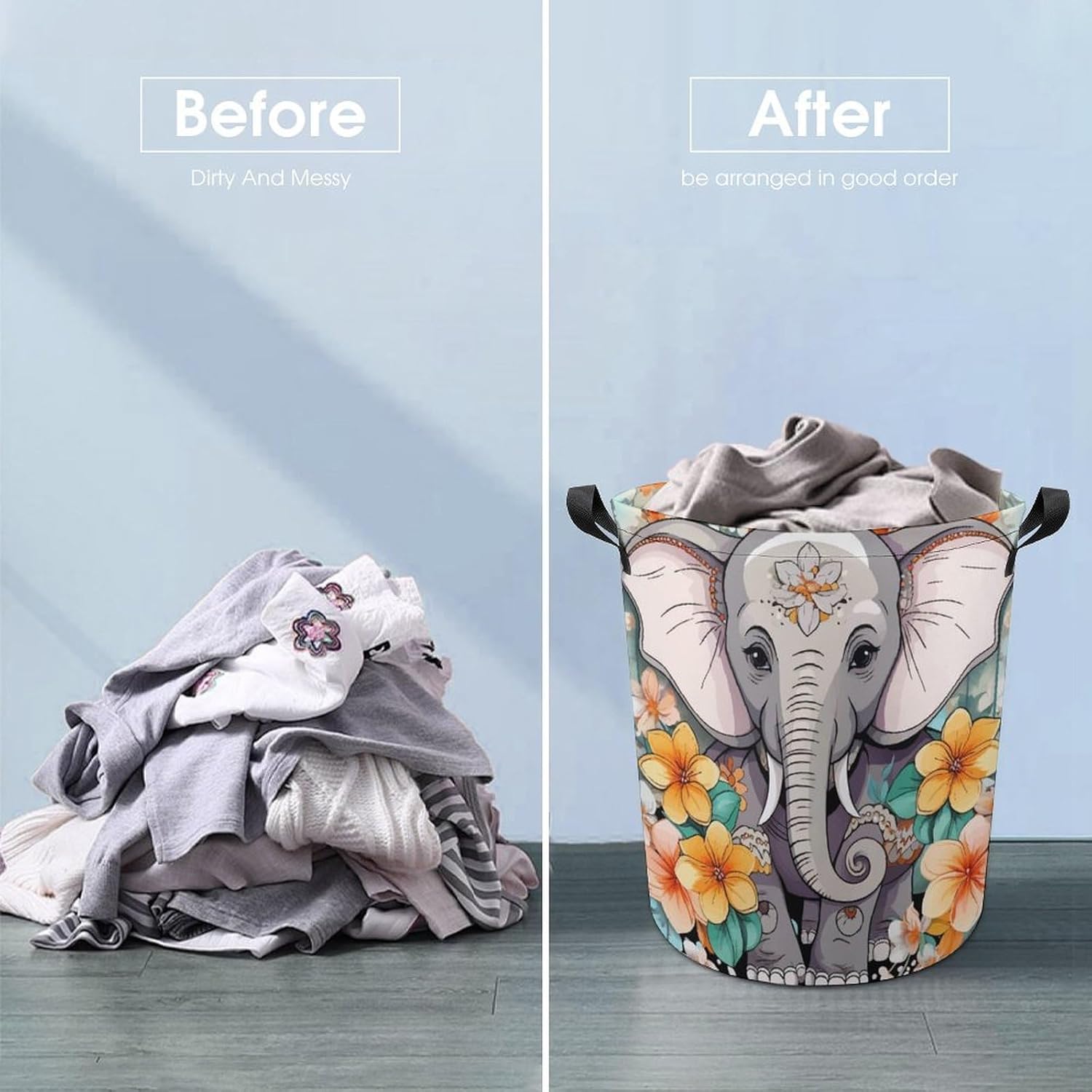 Cartoon Elephant Laundry Hamper