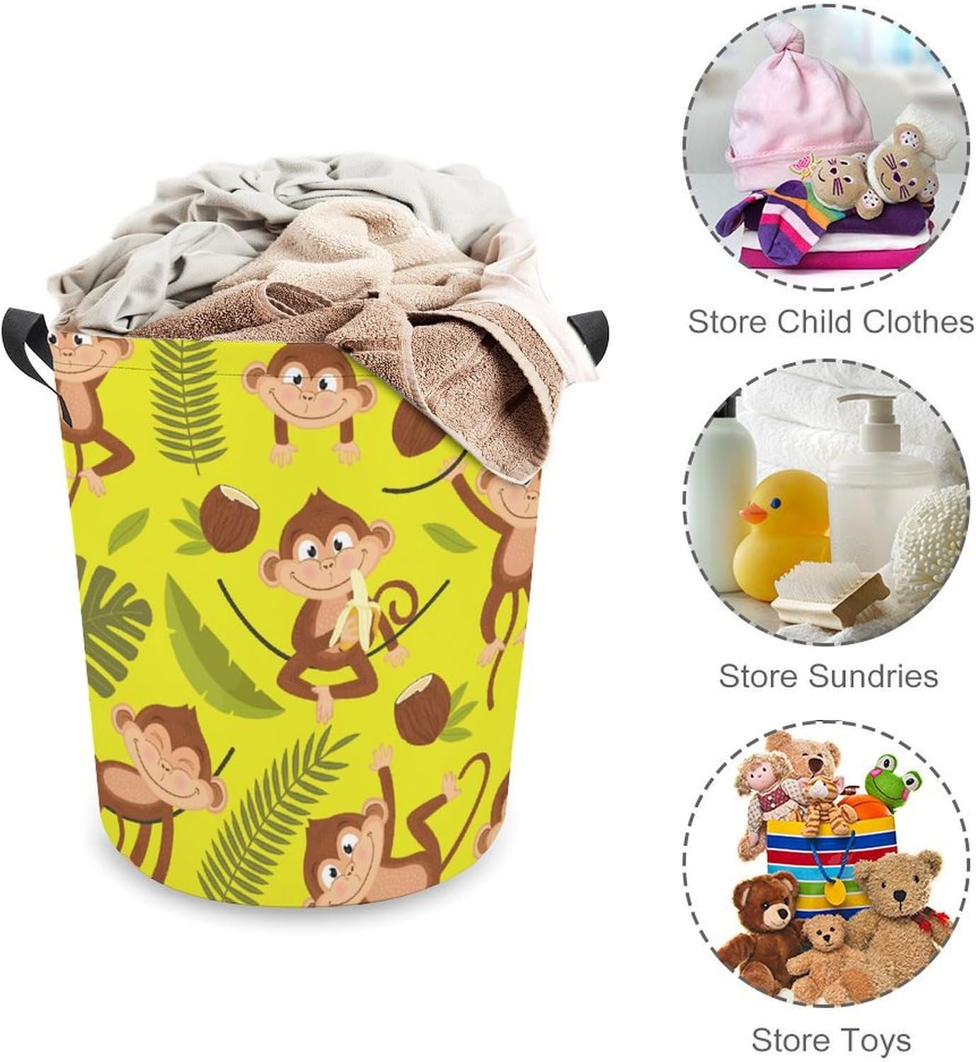 Chic Monkey Palm Tree Storage Basket Waterproof 173x138 Capacity