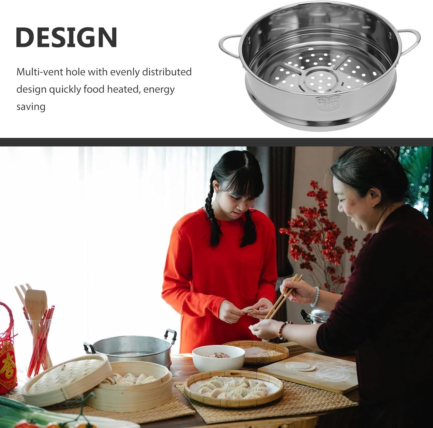 Stainless Steel 22cm Steamer Basket for Instant Pot