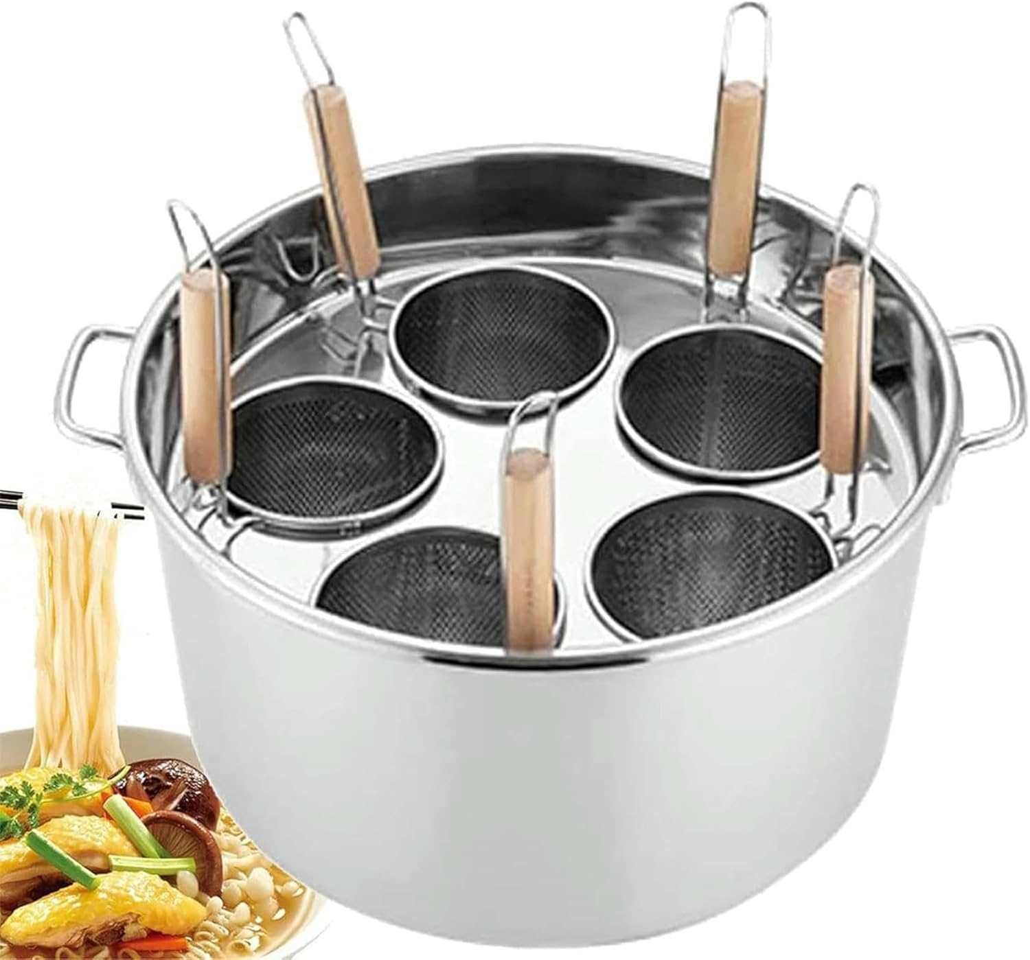 BingWang Multi-Pasta Cooker Set Stainless Steel Durable for Home Kitchen Use