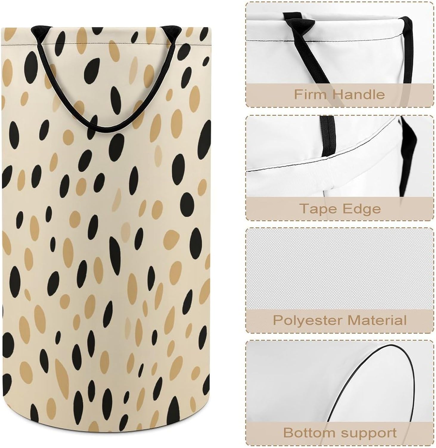 Leopard Print Laundry Basket 87L Extra Large Foldable with Handle