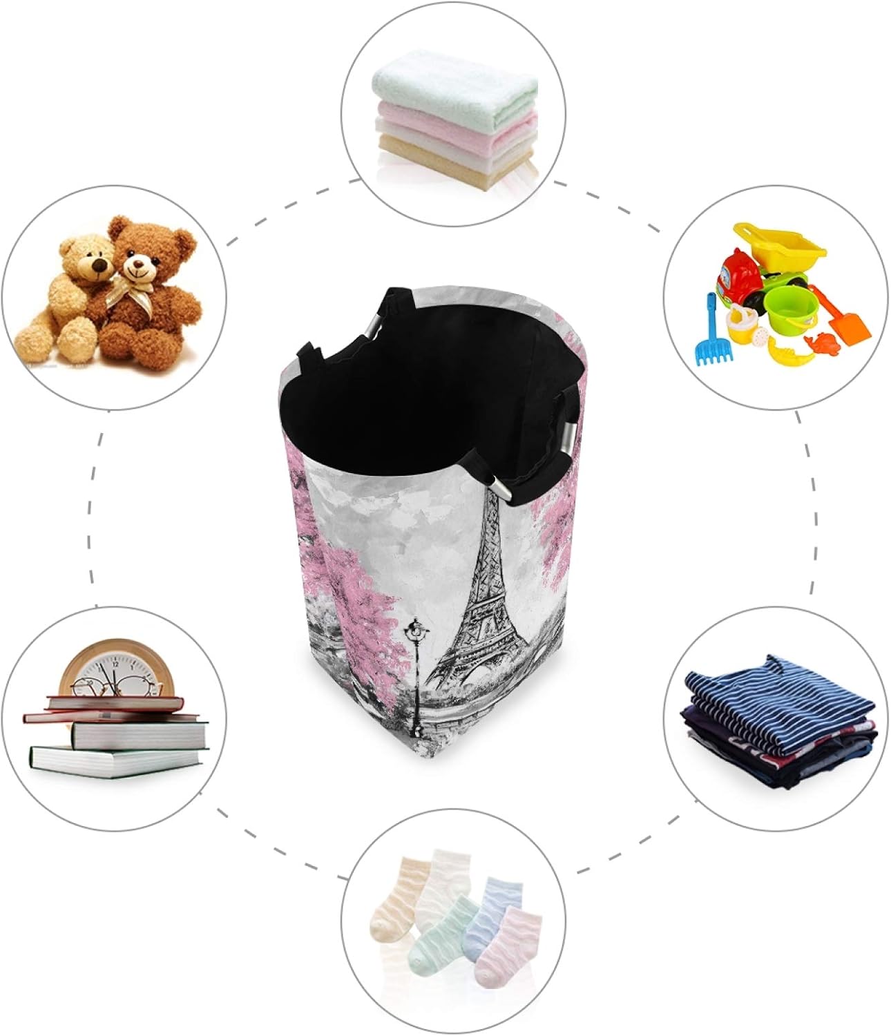 Large Water-Proof Collapsible Handle laundry hamper for Home Kitchen