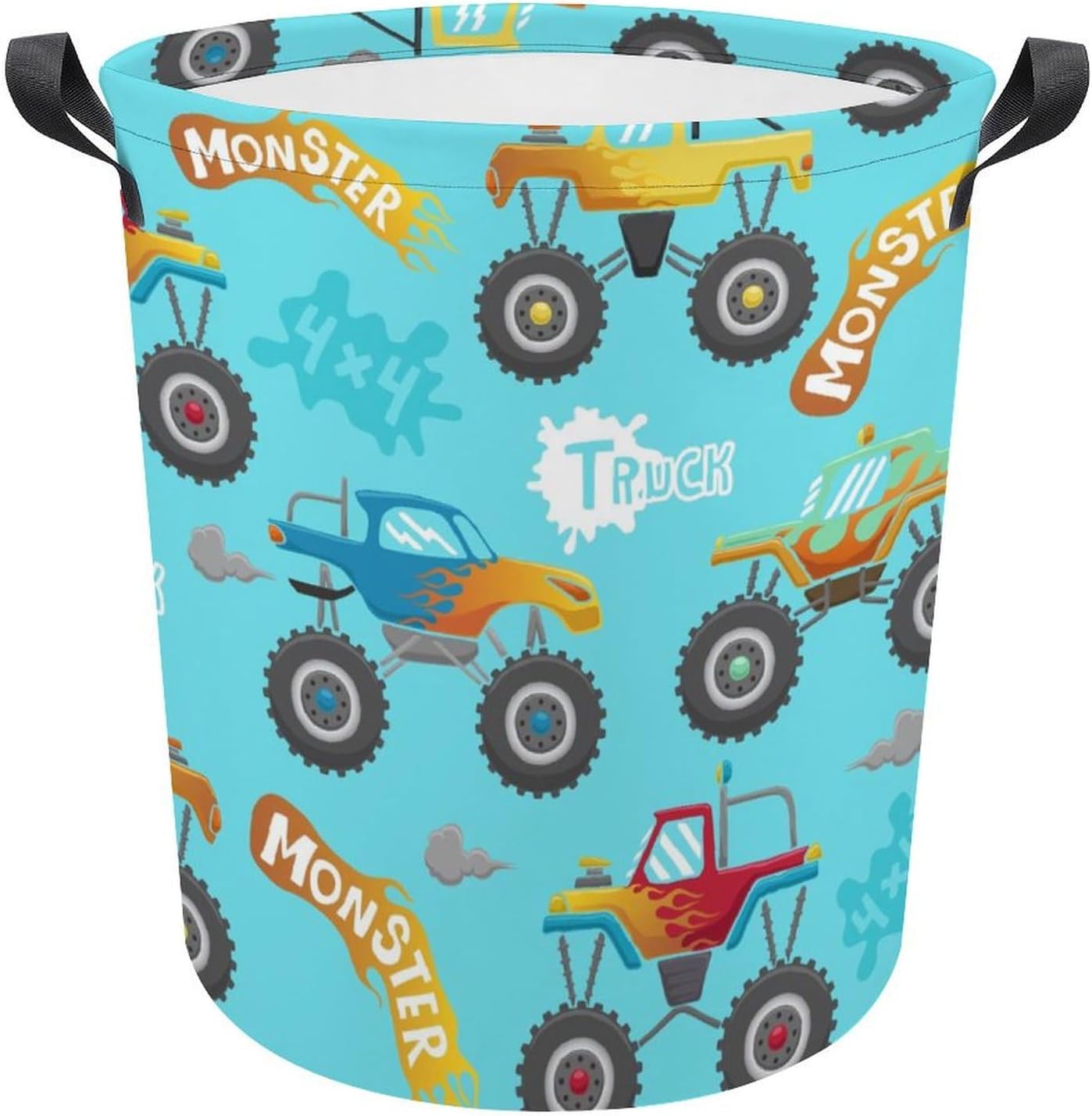 Monster Truck Cartoon Laundry Hamper