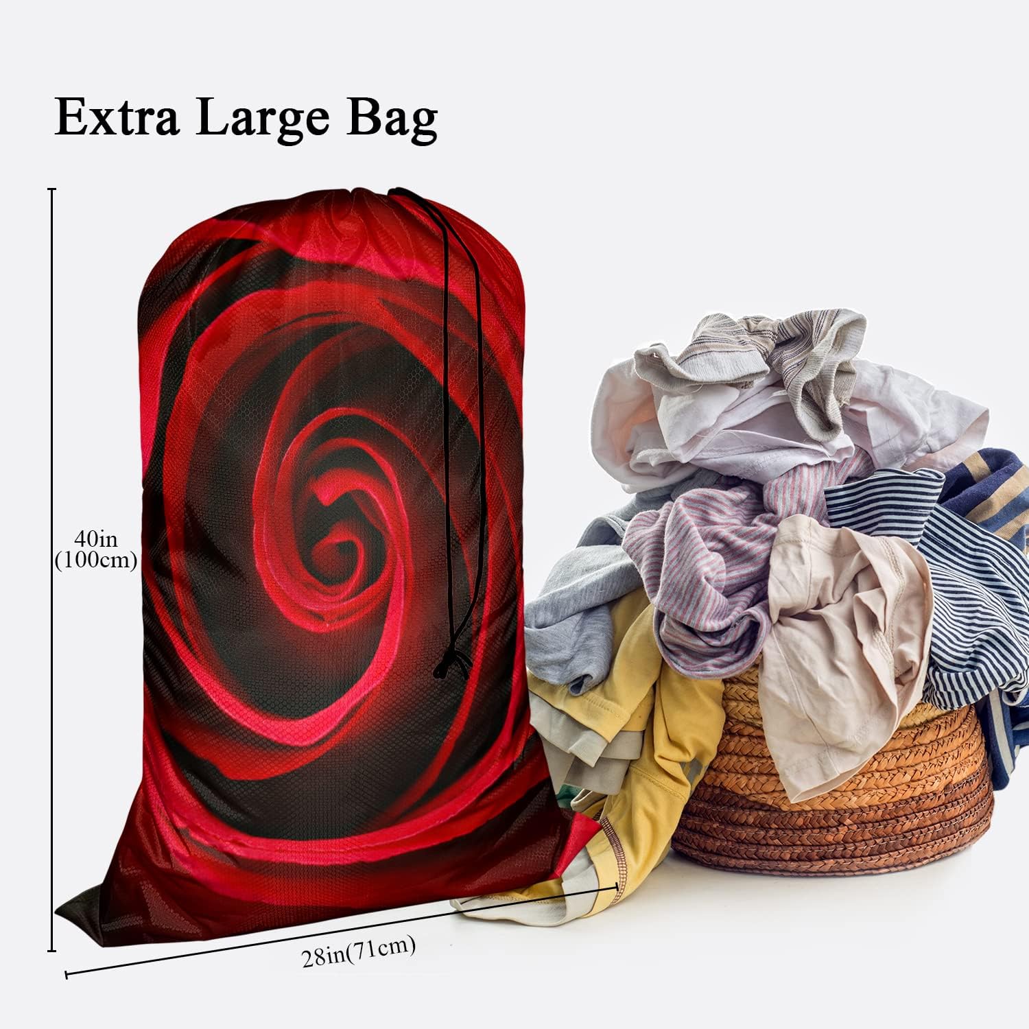 Swono Red Rose Extra Heavy Duty Laundry Bag X-Large