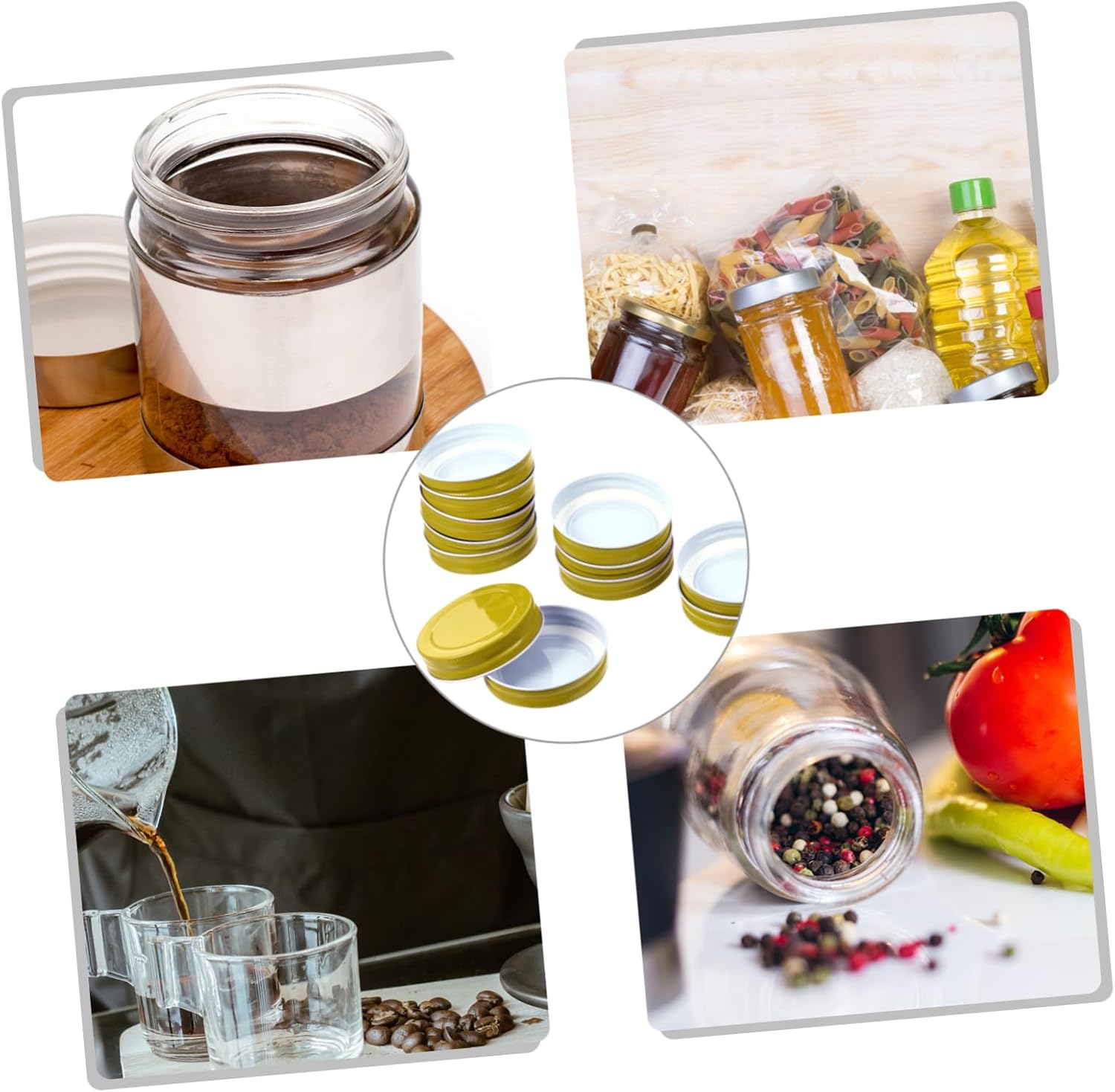 24-Piece Mason Jar Lids - Heat-Resistant Protective