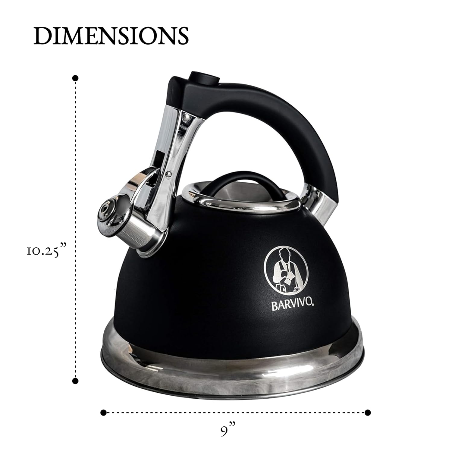 Barvivo Whistling Tea Kettle - 3 Quart Large Size