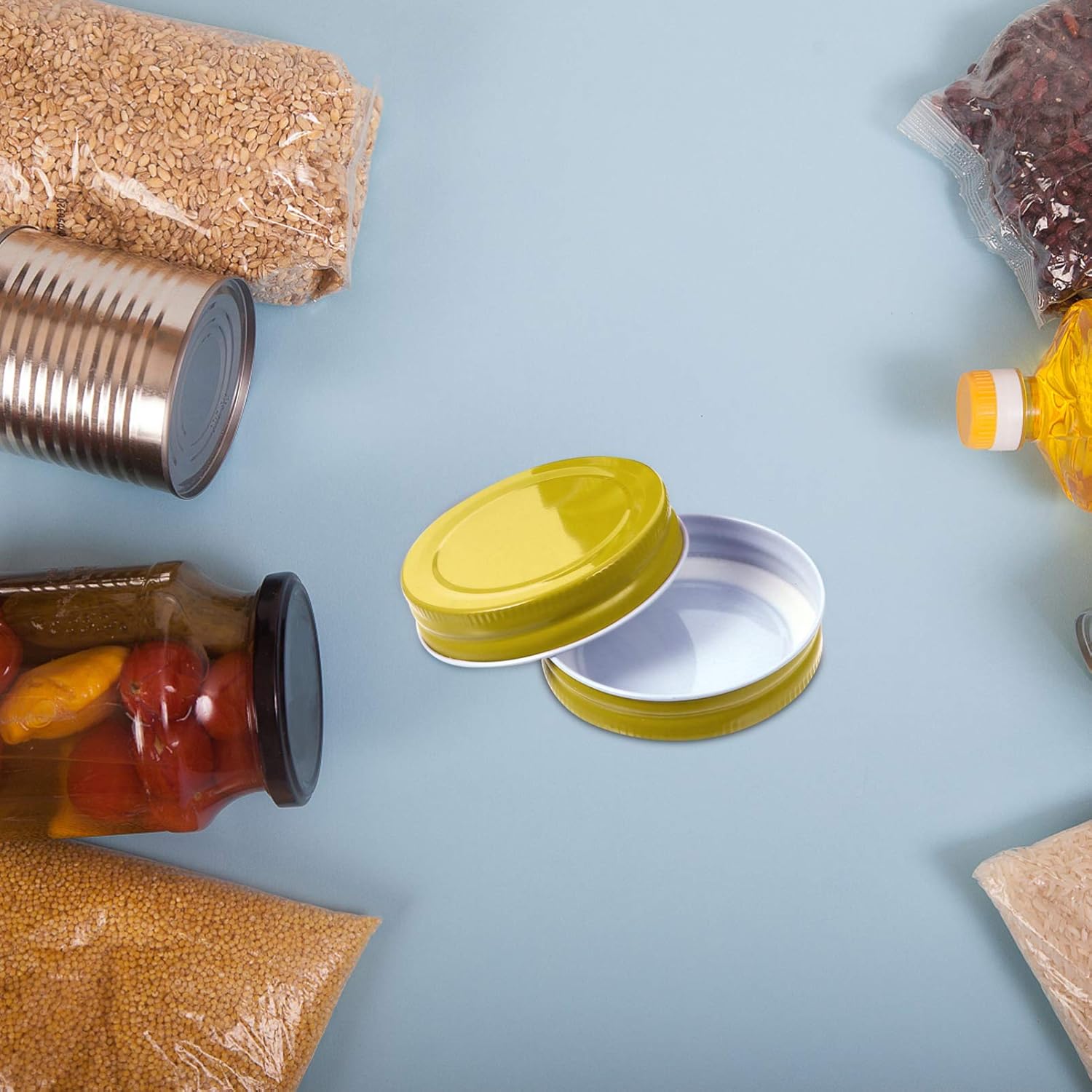 12PCS Metal Jar lids for Mason Jars Leak Free Airtight