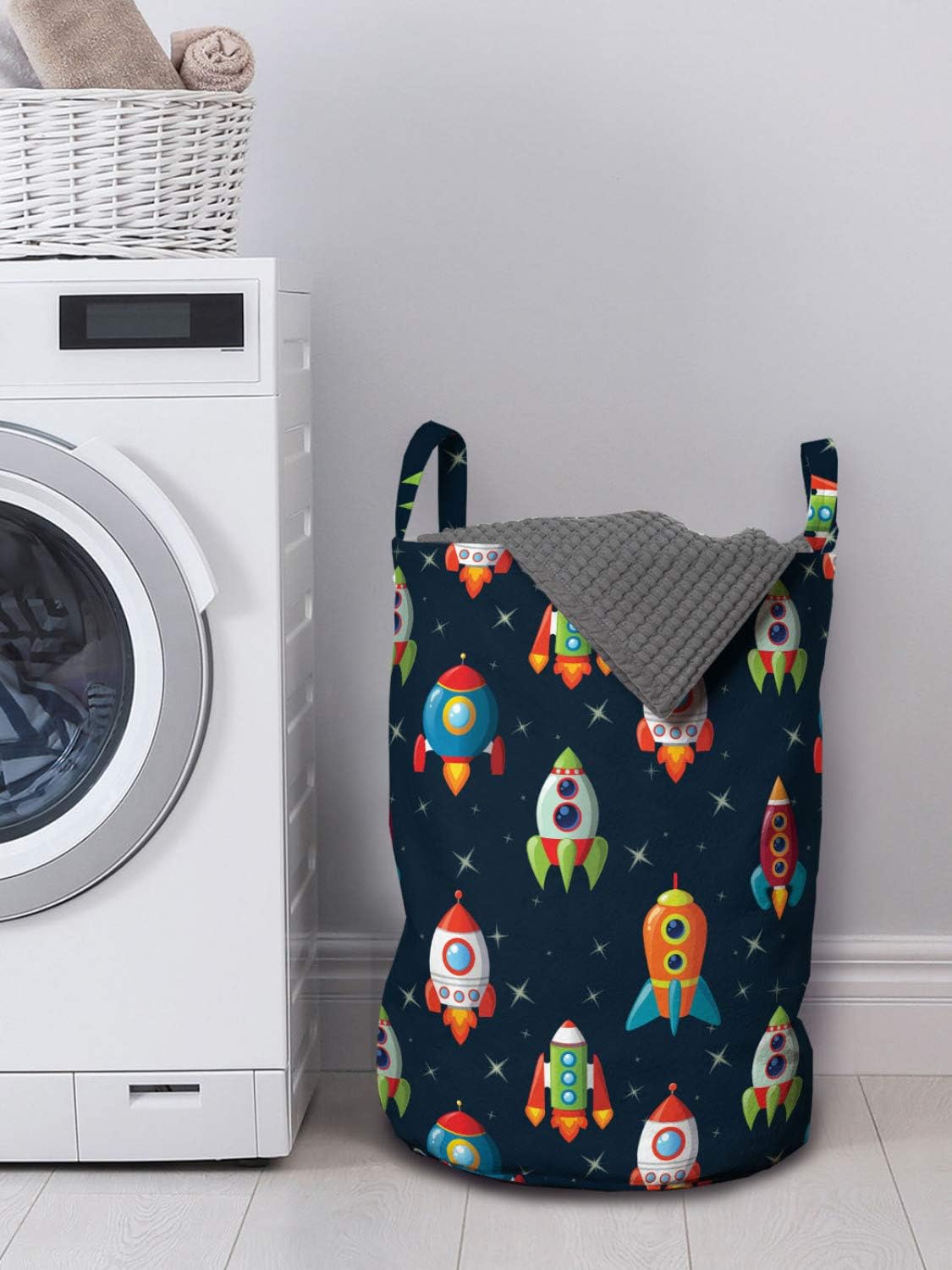 Ambesonne Spaceship Laundry Basket - 13 x 19 Multicolor
