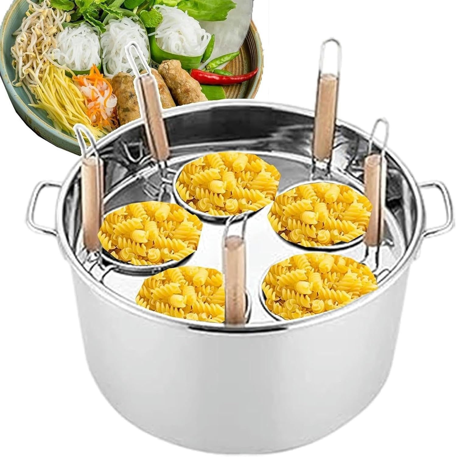 Wzglod Stainless Steel Soup Pan Set with Divider and Colander Strainer