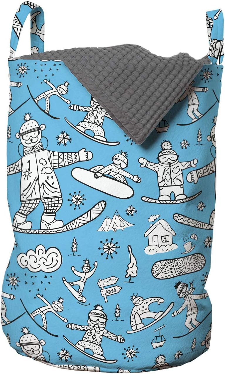 Ambesonne Ski Pattern Laundry Bag