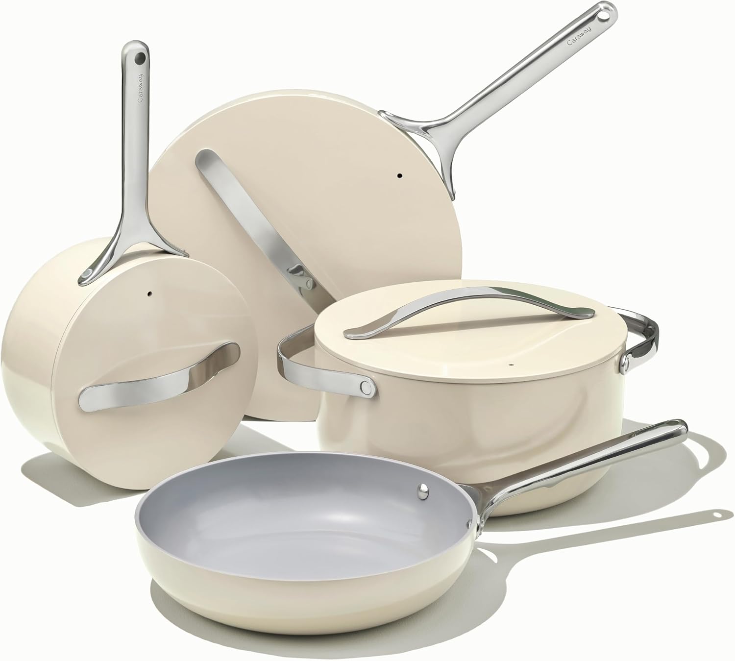 Caraway Nonstick Ceramic Cookware Set 12-Piece Oven Safe Compatible with All Stovetops