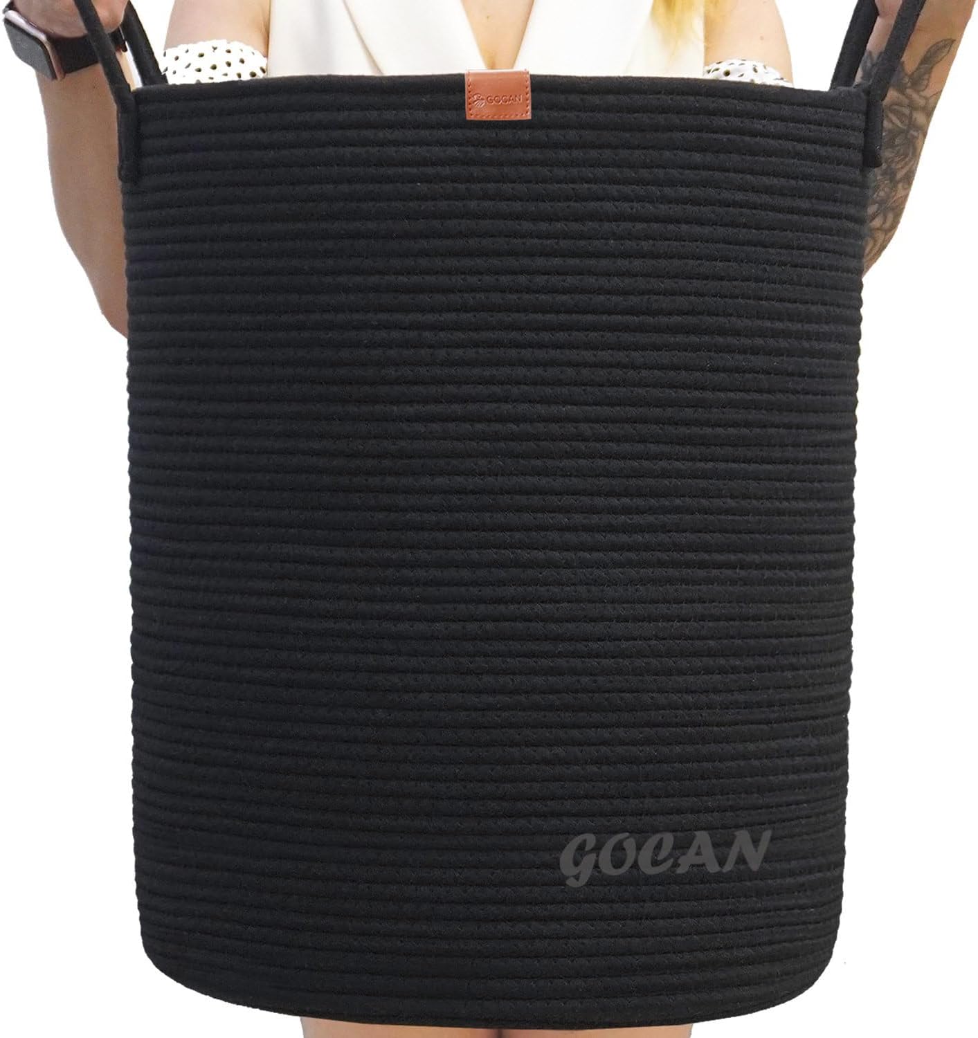 GOCANSturdy Foldable Storage Basket for Laundry Decorative Use