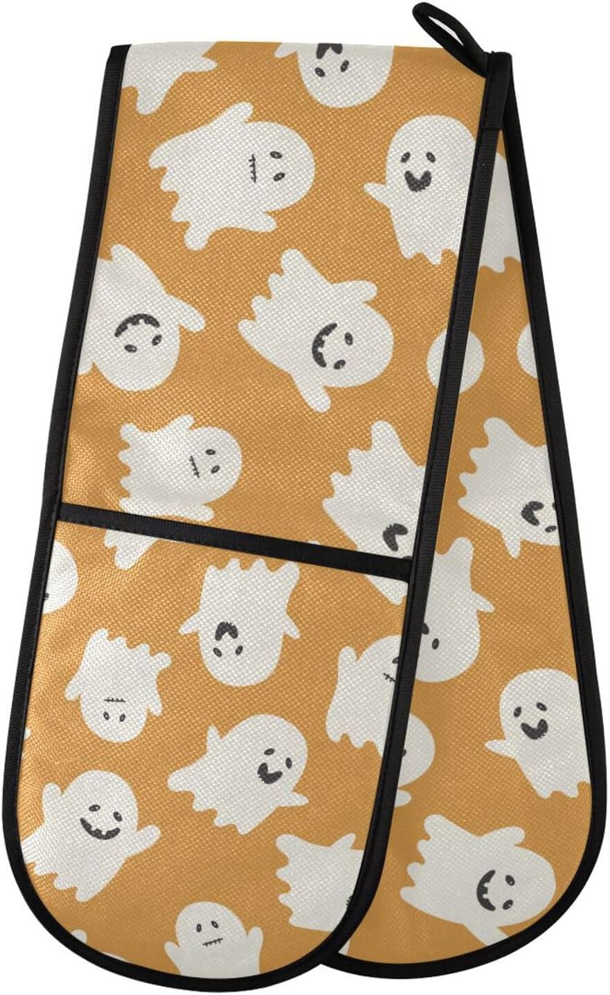 Susiyo Double Oven Mitts Halloween Ghost Heat Resistant