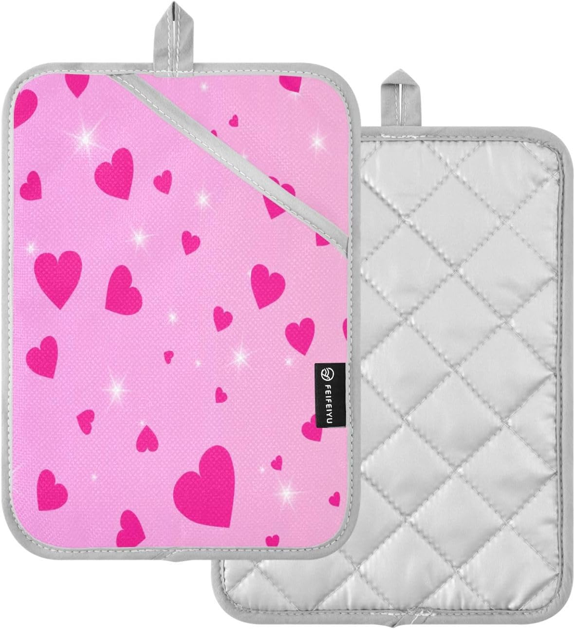 Perfect Heat-Resistant Pink Heart Potholders for Kitchen Use