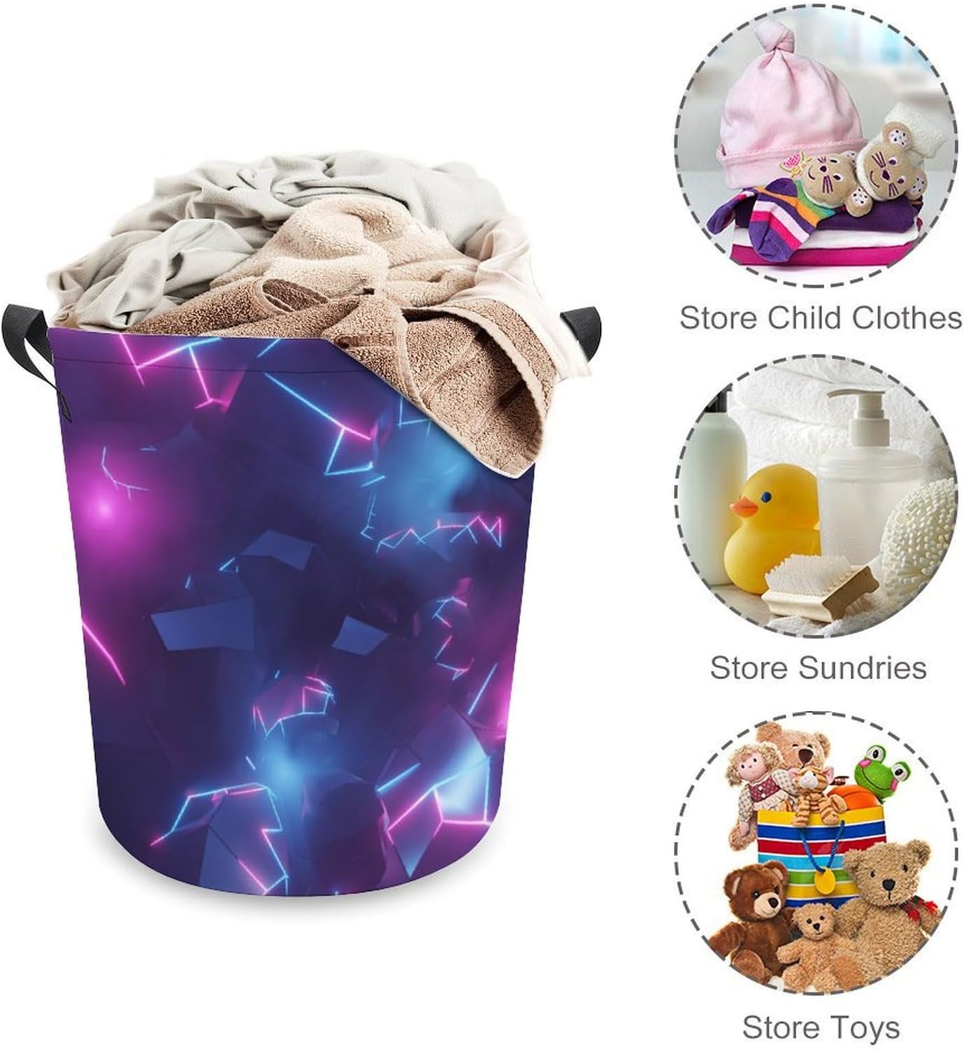 MEIKKO Retro video game laundry hamper with easy carry handles