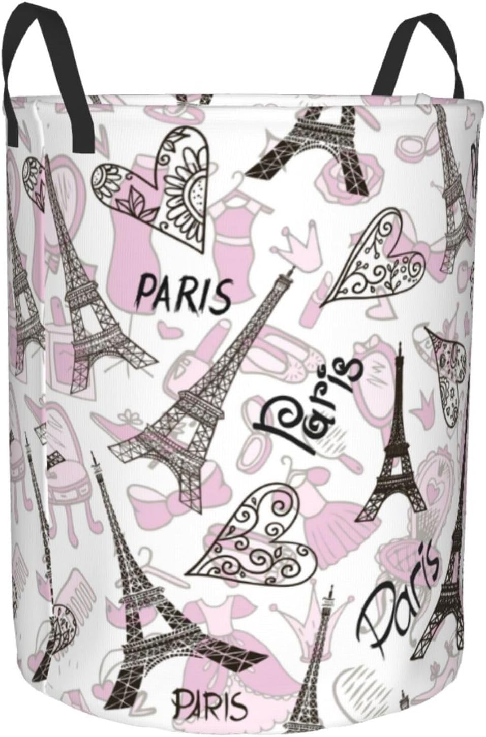Paris Eiffel Tower Waterproof Laundry Basket Collapsible with Handle