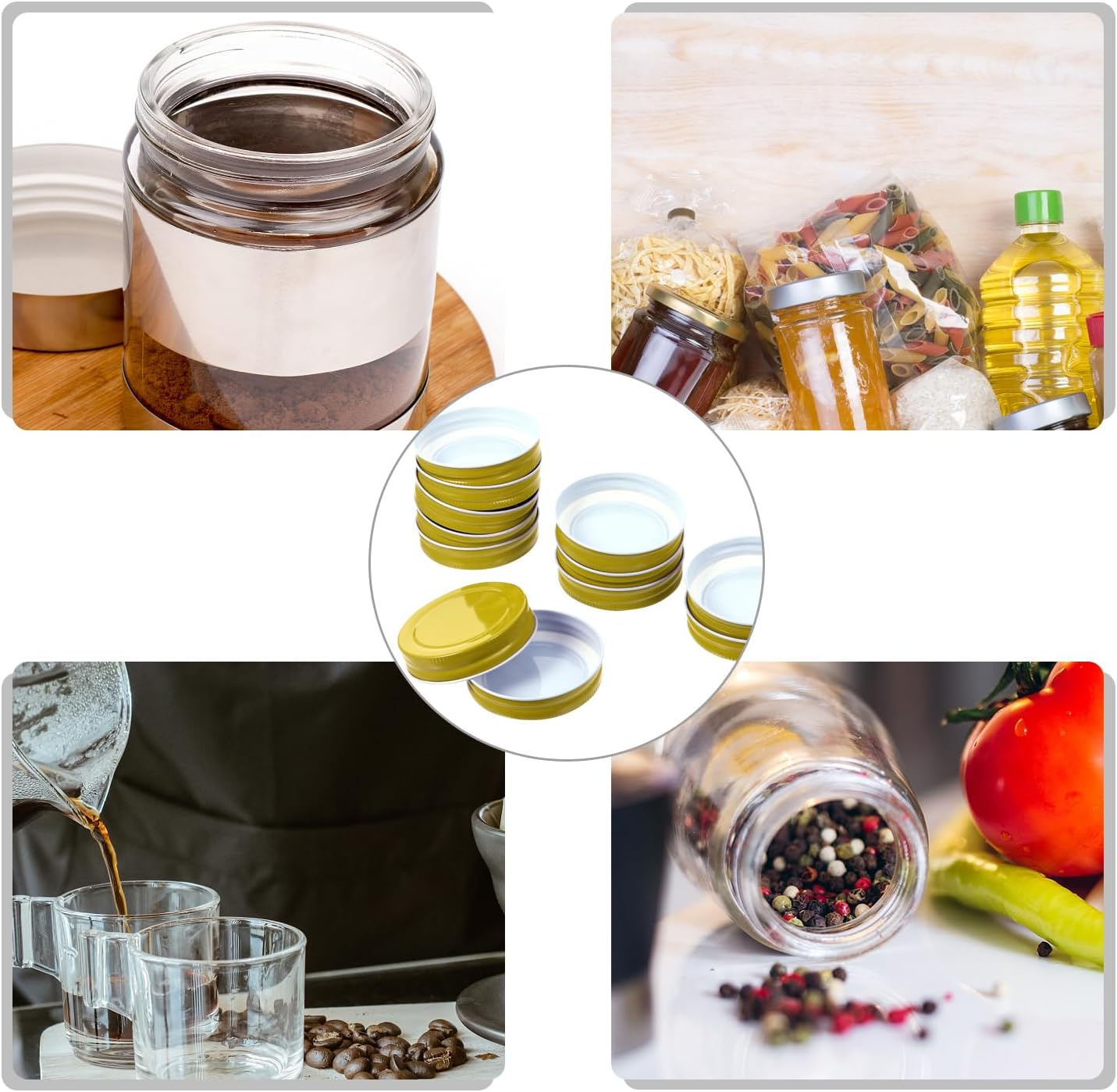 12pcs Tinplate Jar Lids for Canning Storage