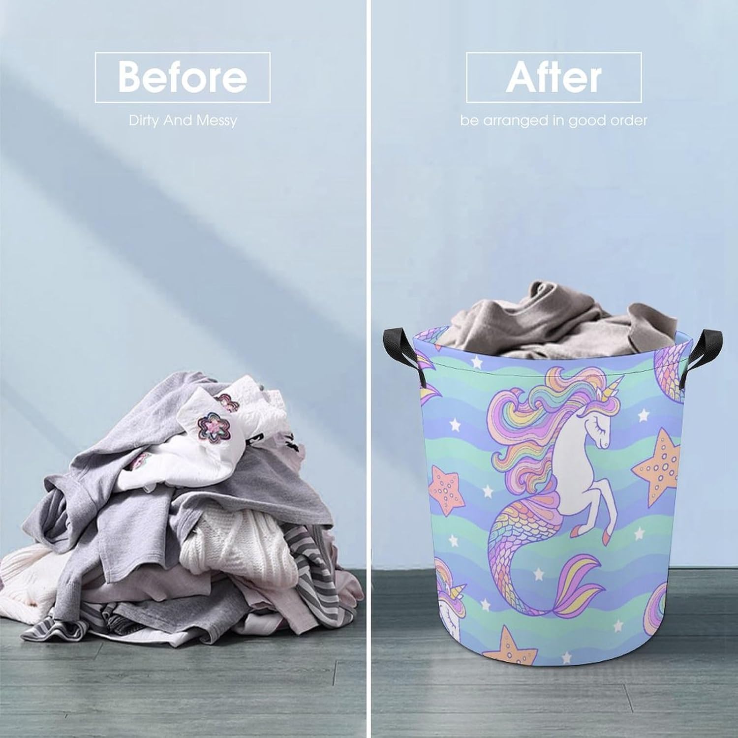 Seahorse Unicorn Starfish Laundry Basket